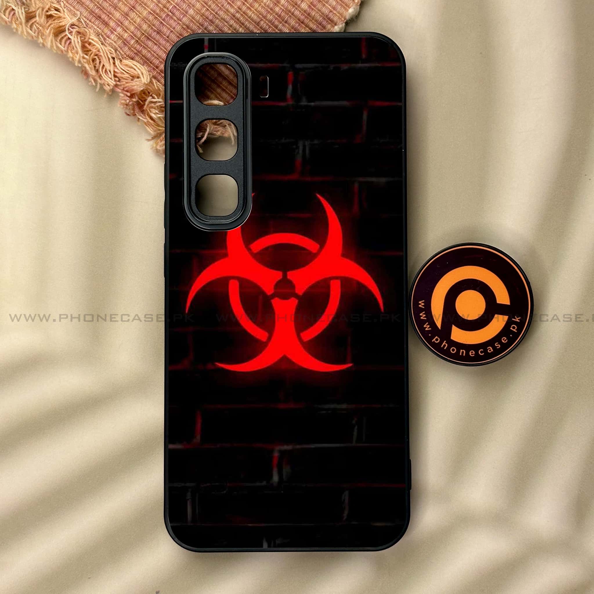 Infinix Hot 60 Pro -  Biohazard Sign Series - Premium Metal Printed soft Bumper shock Proof Case