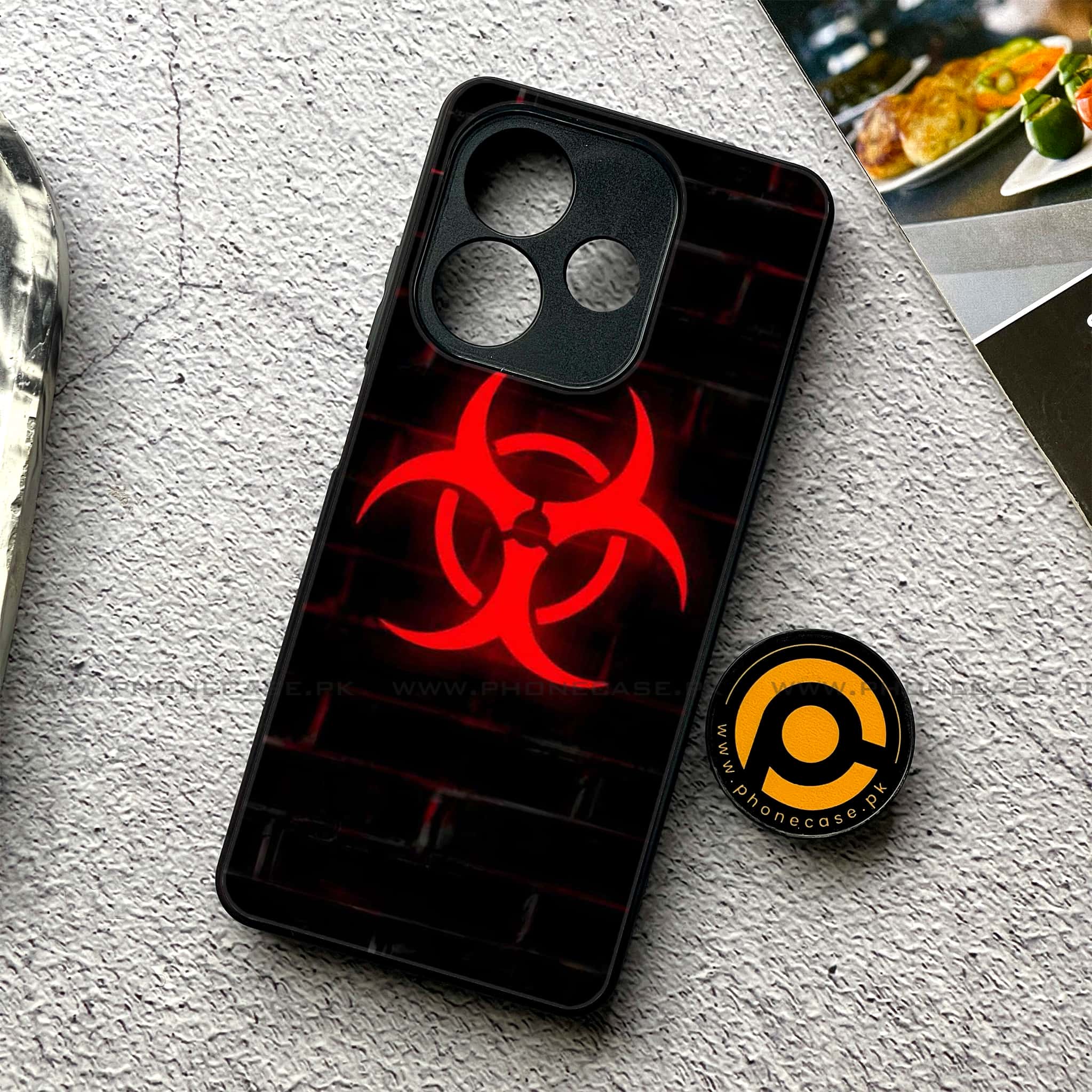 Oppo A5 Pro - Biohazard Sign Series - Premium Metal Printed soft Bumper shock Proof Case  Biohazard Sign Series