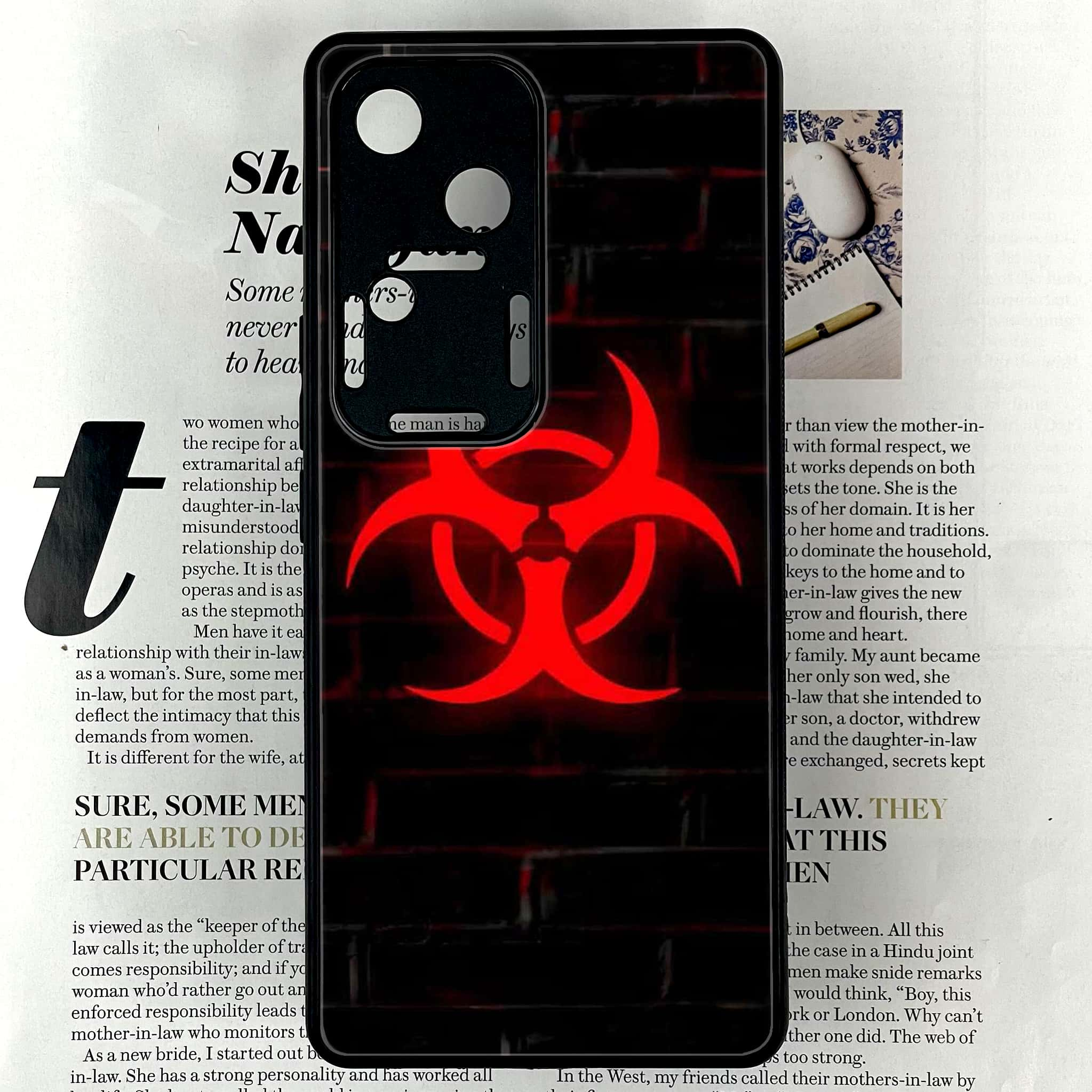 Vivo V30 - Biohazard Sign Series - Premium Printed Glass soft Bumper shock Proof Case