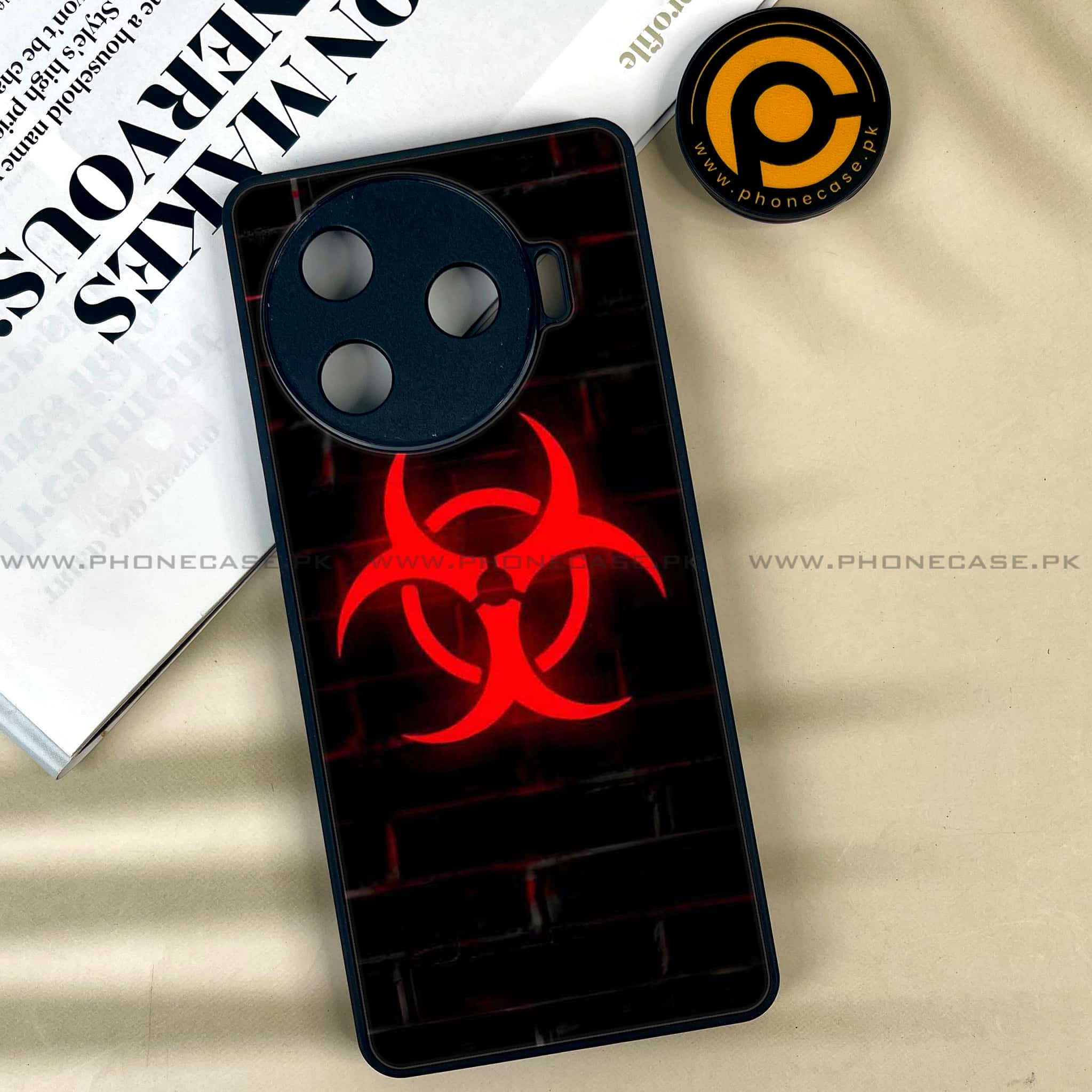 Tecno Camon 30 Pro - Biohazard Sign Series - Premium Printed Glass soft Bumper shock Proof Case