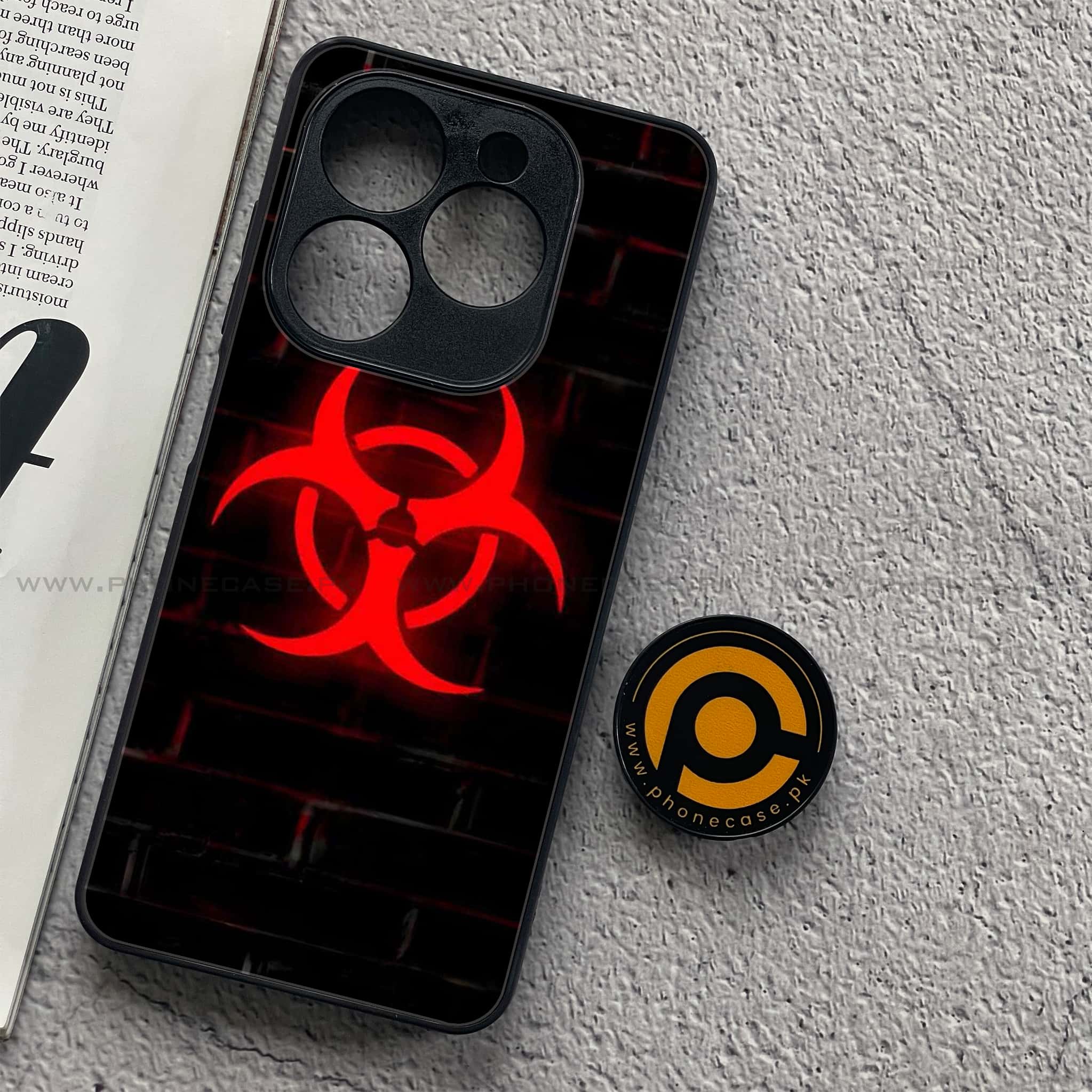 Infinix Smart 8 Pro - Biohazard Sign Series - Premium Metal Printed soft Bumper shock Proof Case