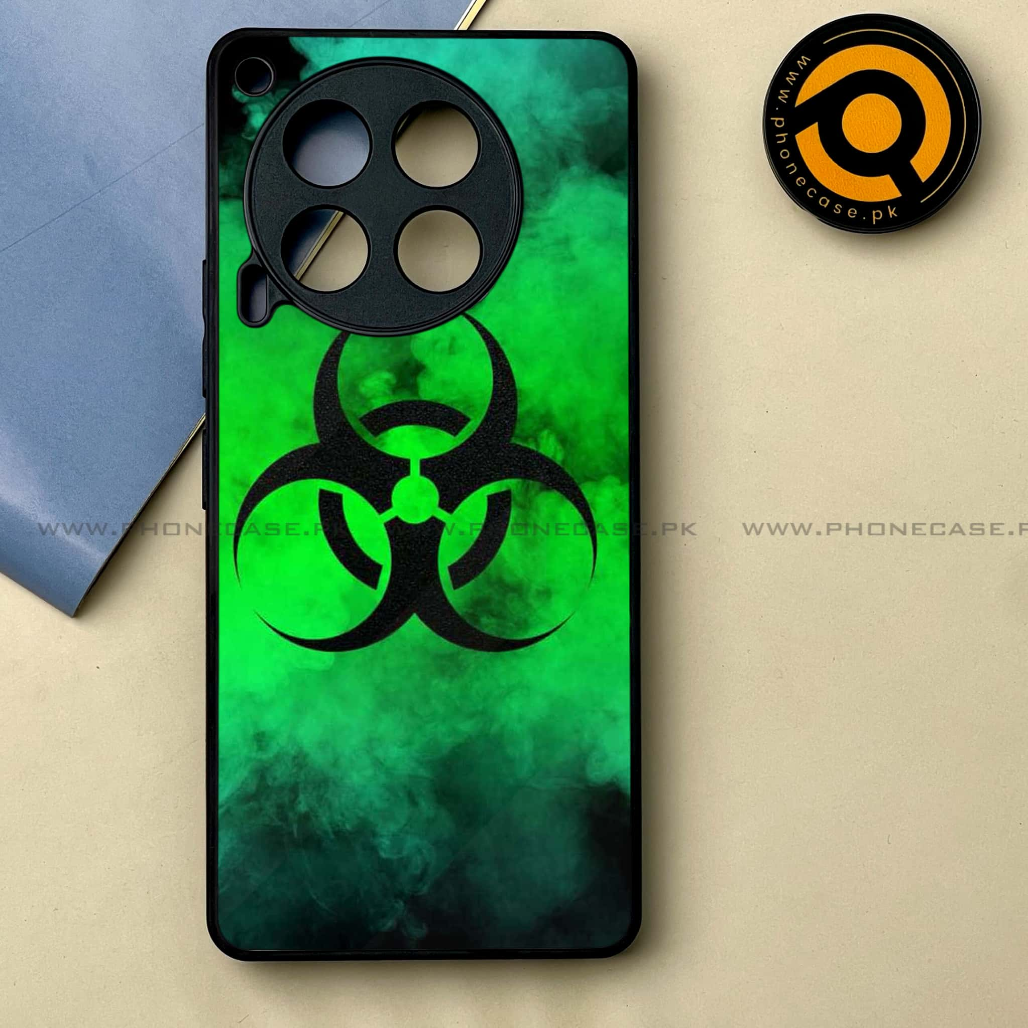 Tecno Camon 30 - Biohazard Sign Series -  Premium Printed Metal soft Bumper shock Proof Case