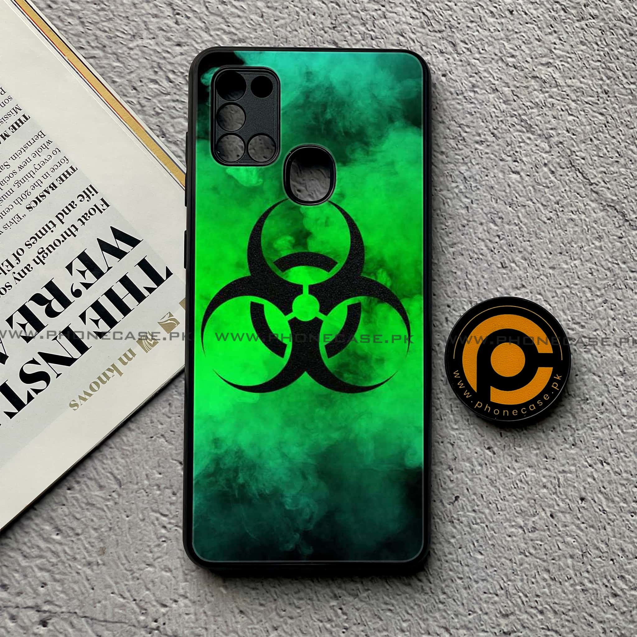 Samsung Galaxy A21s - Biohazard Sign Series - Premium Printed Glass soft Bumper shock Proof Case