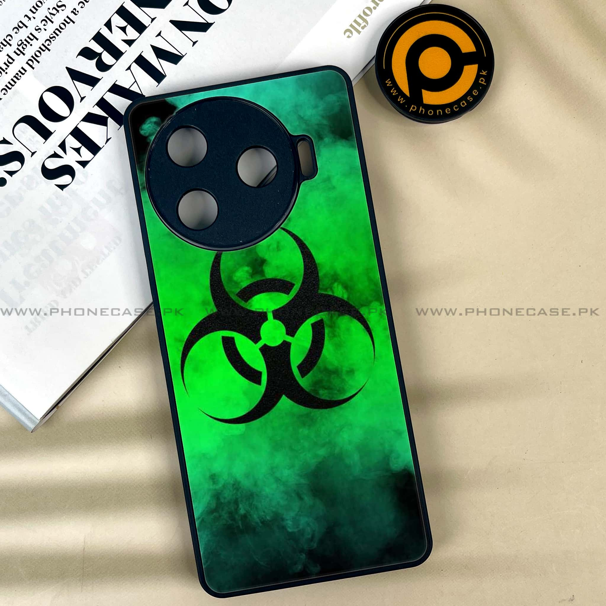 Tecno Camon 30 Pro - Biohazard Sign Series - Premium Printed Glass soft Bumper shock Proof Case