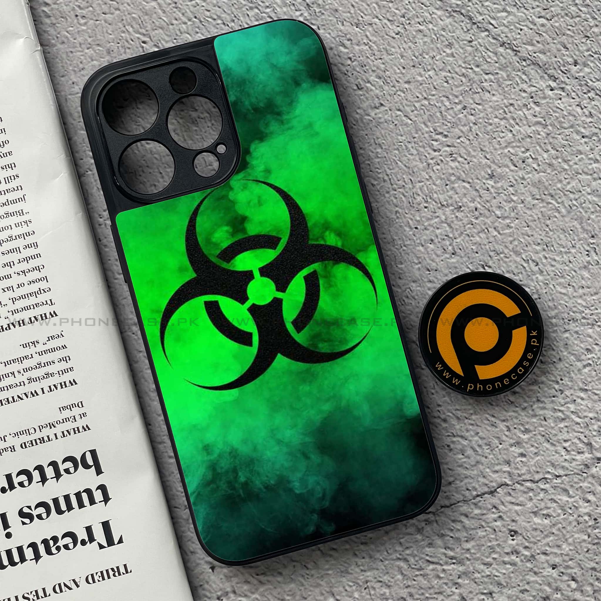 iPhone 15 Pro - Biohazard Sign Series - Premium Metal Printed soft Bumper shock Proof Case