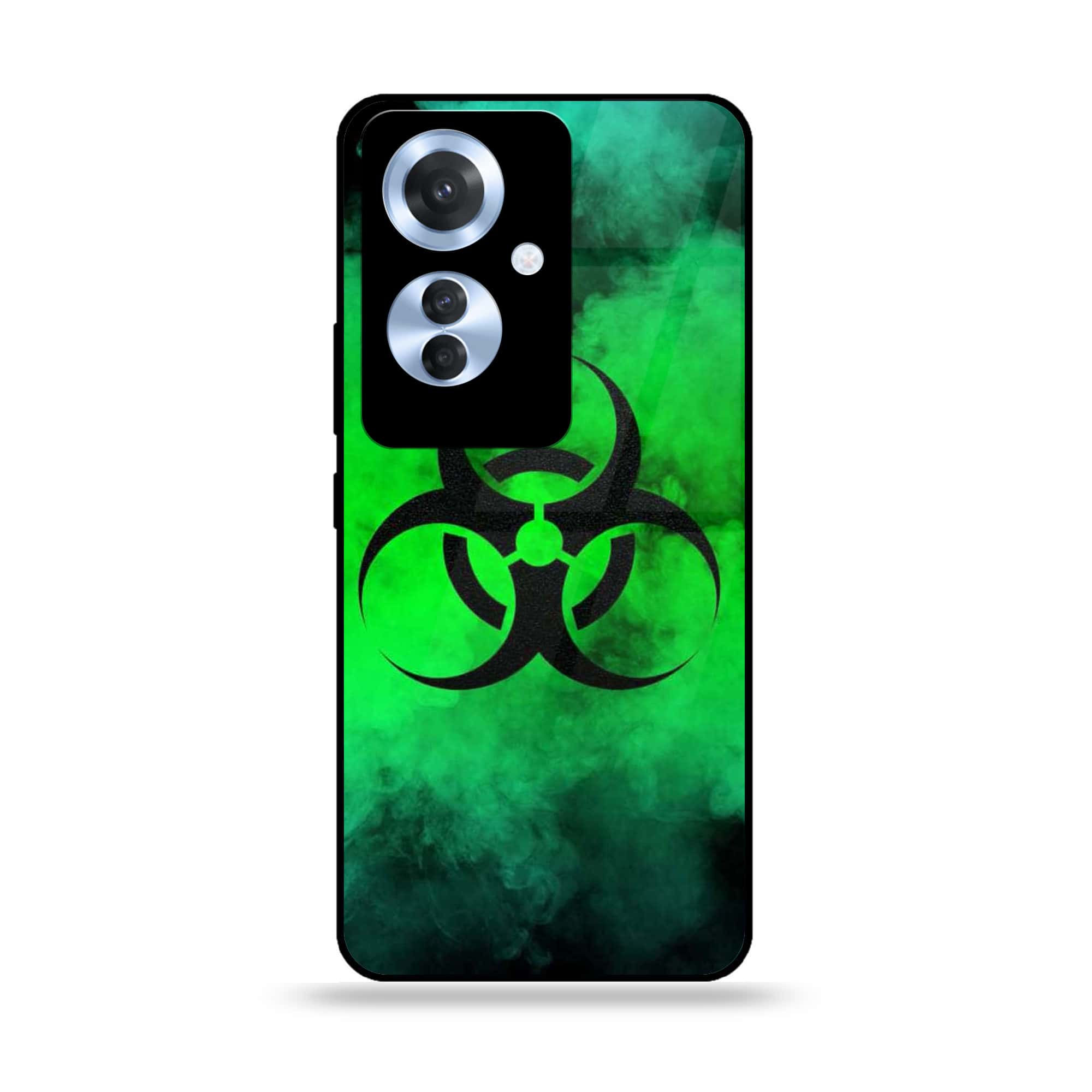 Oppo Reno 11F - Biohazard Sign Series - Premium Printed Glass soft Bumper shock Proof Case