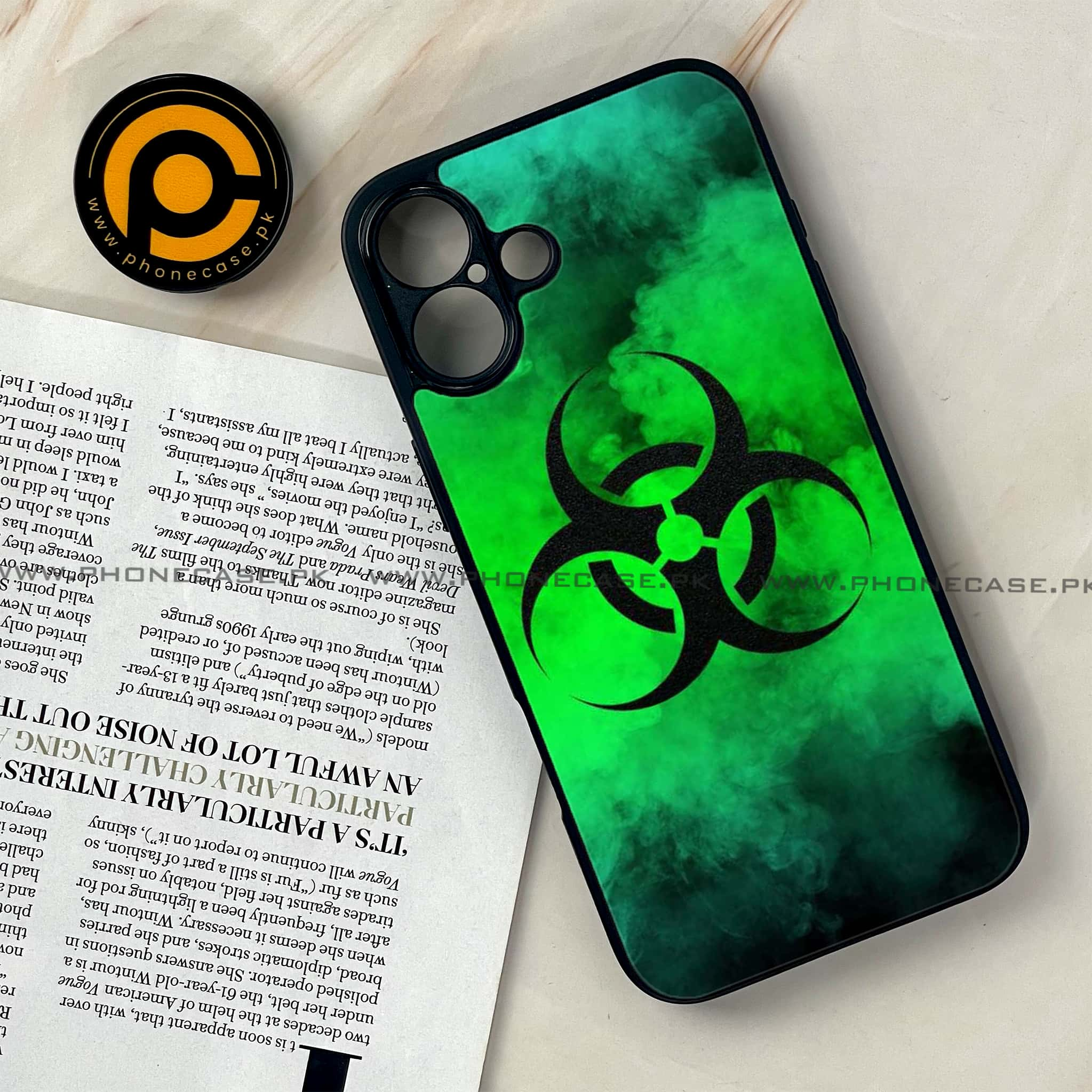 iPhone 16 Plus - Biohazard Sign Series - Premium Printed Glass soft Bumper shock Proof Case