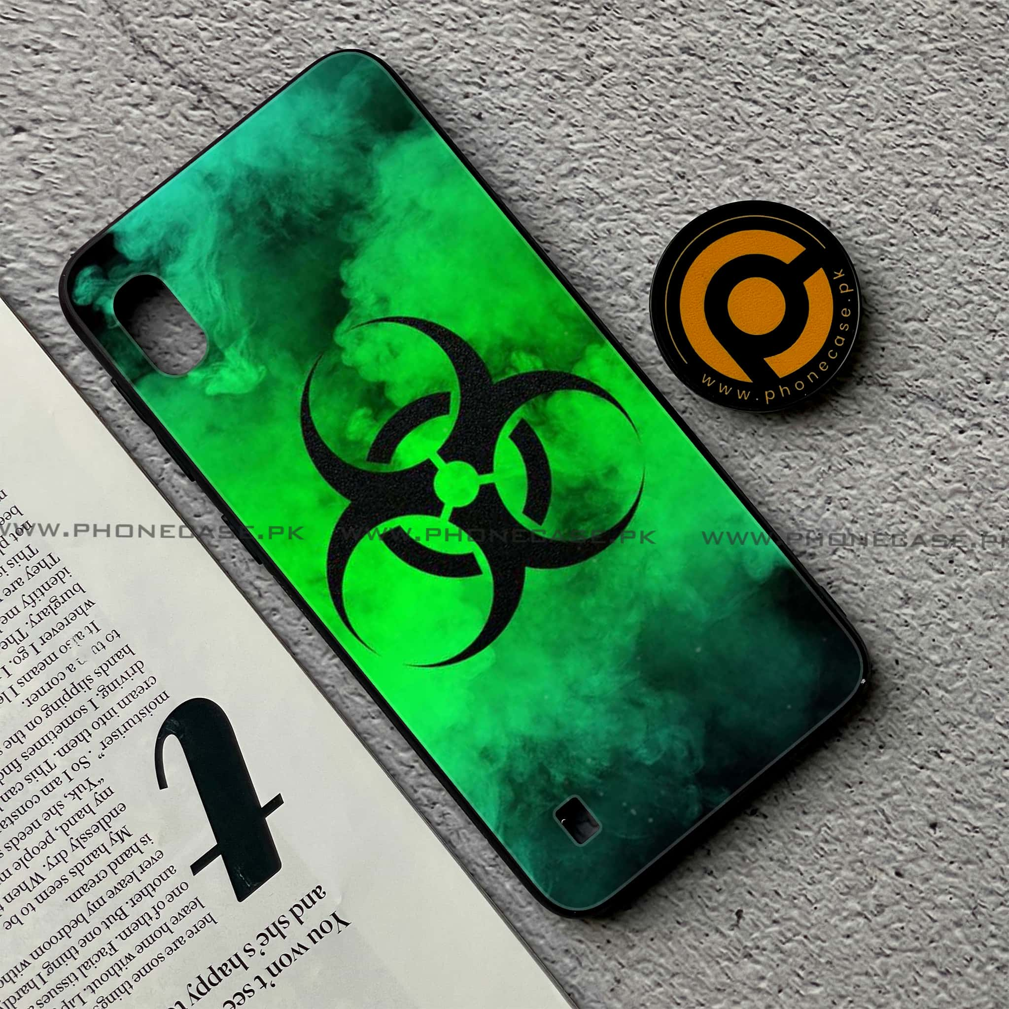 Samsung Galaxy A10 - Biohazard Sign Series - Premium Printed Glass soft Bumper shock Proof Case