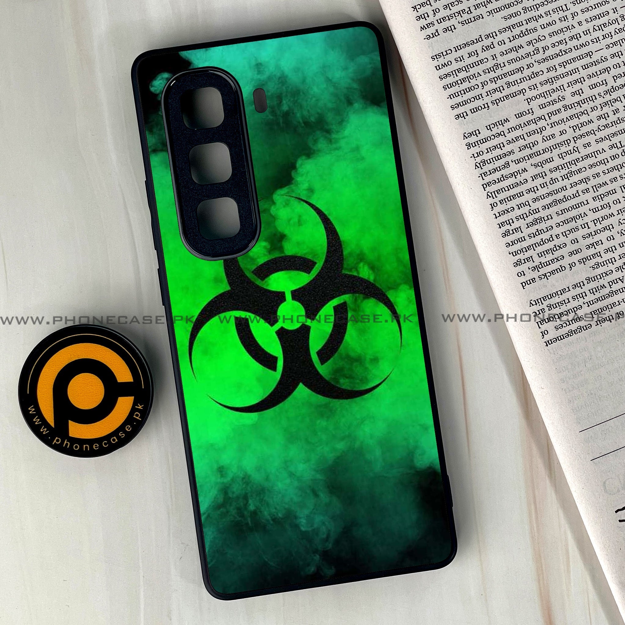 Infinix Hot 60  -  Biohazard Sign Series - Premium Metal Printed soft Bumper shock Proof Case