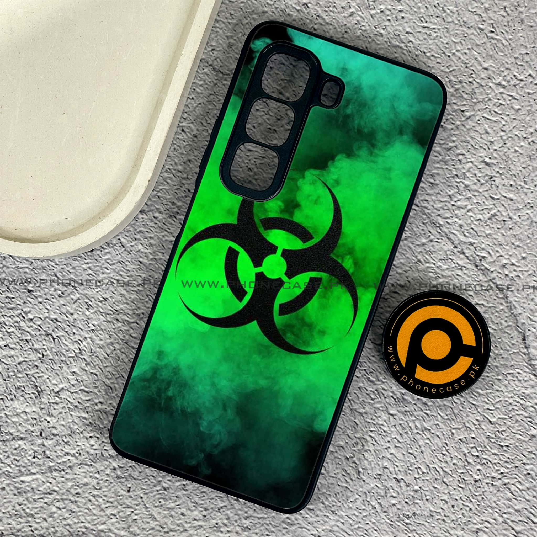 Infinix Hot 50 Pro - Biohazard Sign Series - Premium Printed Glass soft Bumper shock Proof Case