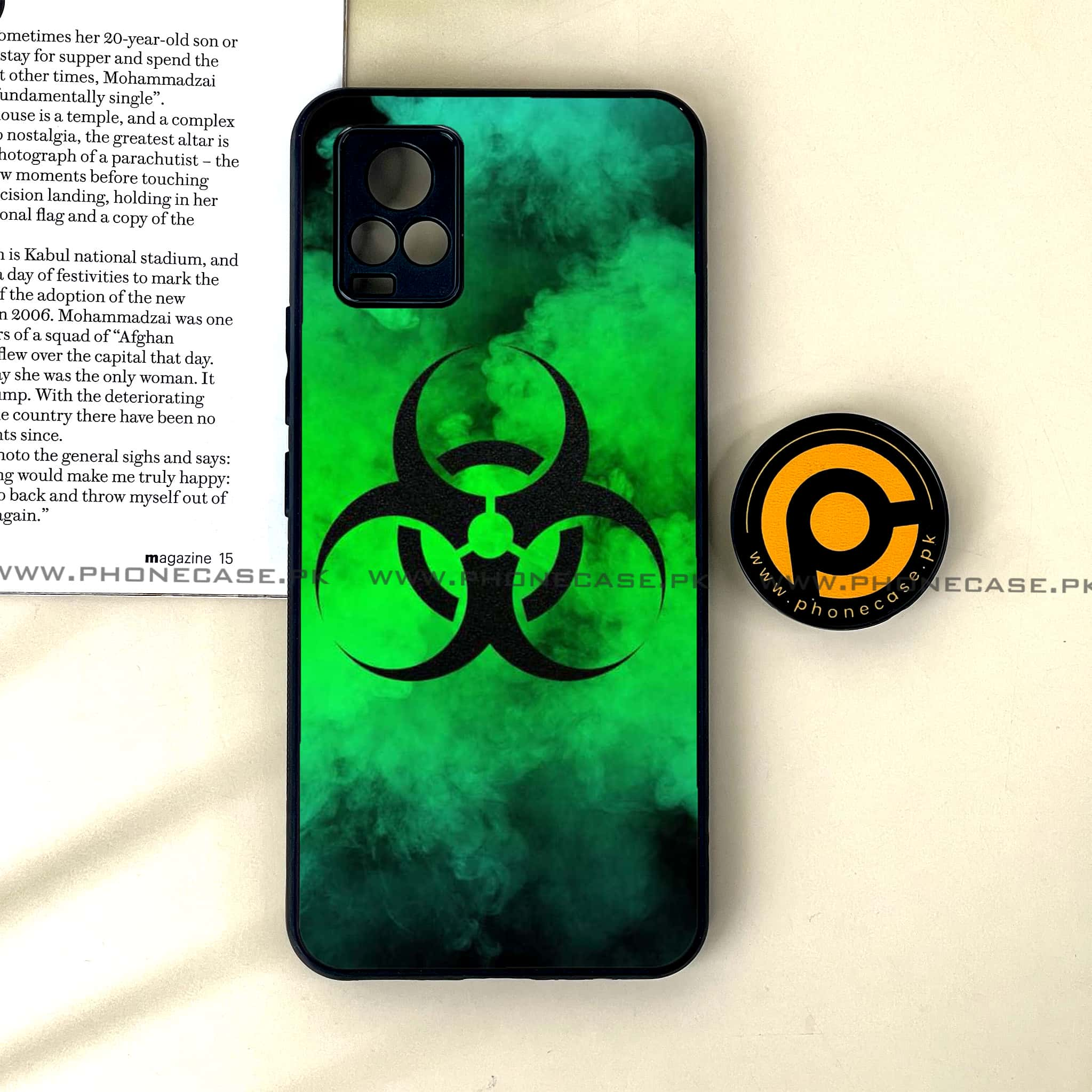 Vivo V20 - Biohazard Sign Series - Premium Printed Glass soft Bumper shock Proof Case