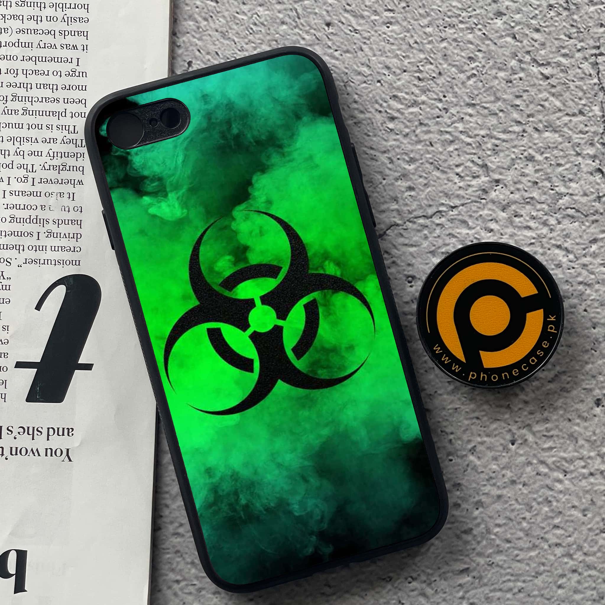 iPhone 7 / 8 - Biohazard Sign Series - Premium Printed Glass soft Bumper shock Proof Case
