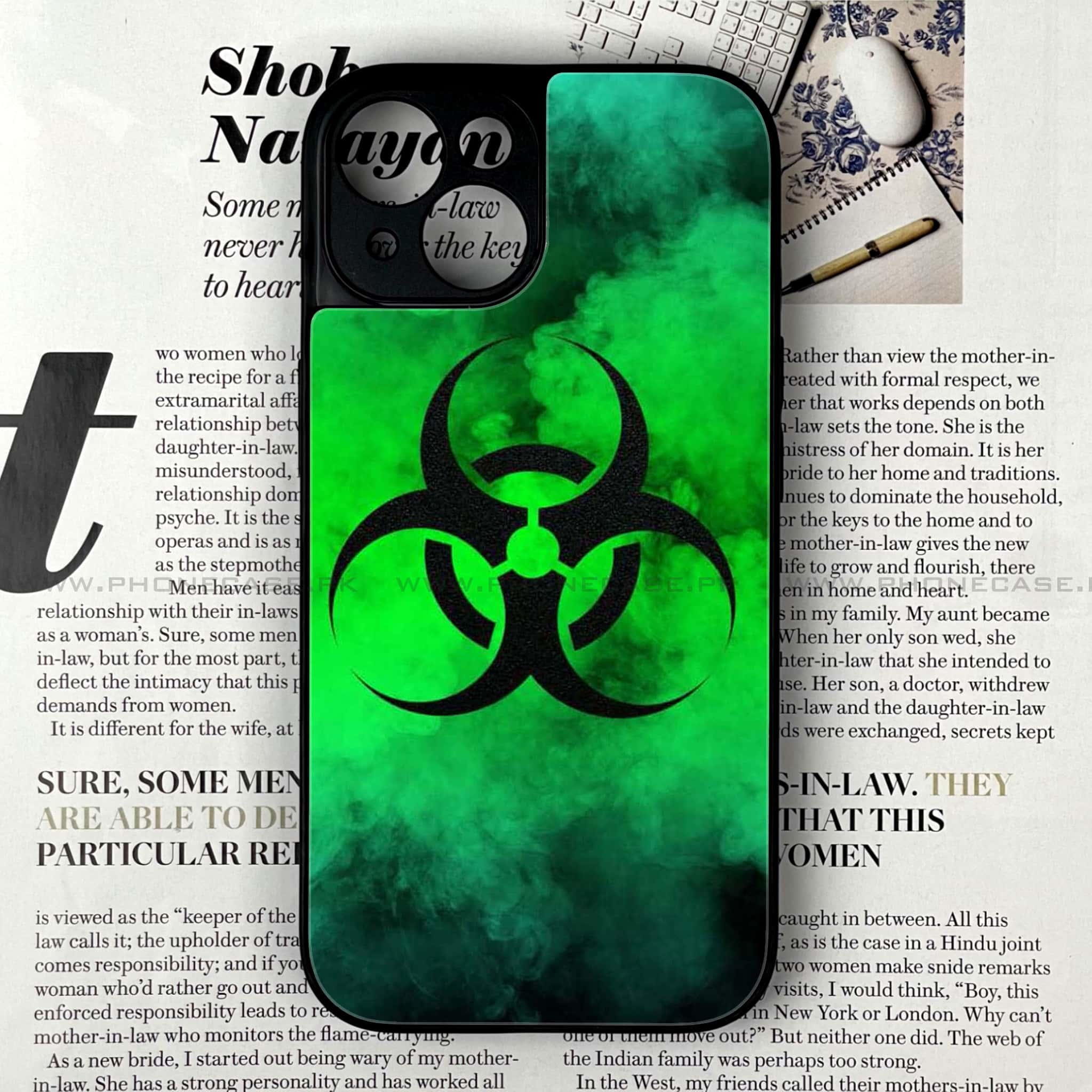 iPhone 15 - Biohazard Sign Series - Premium Printed Glass soft Bumper shock Proof Case