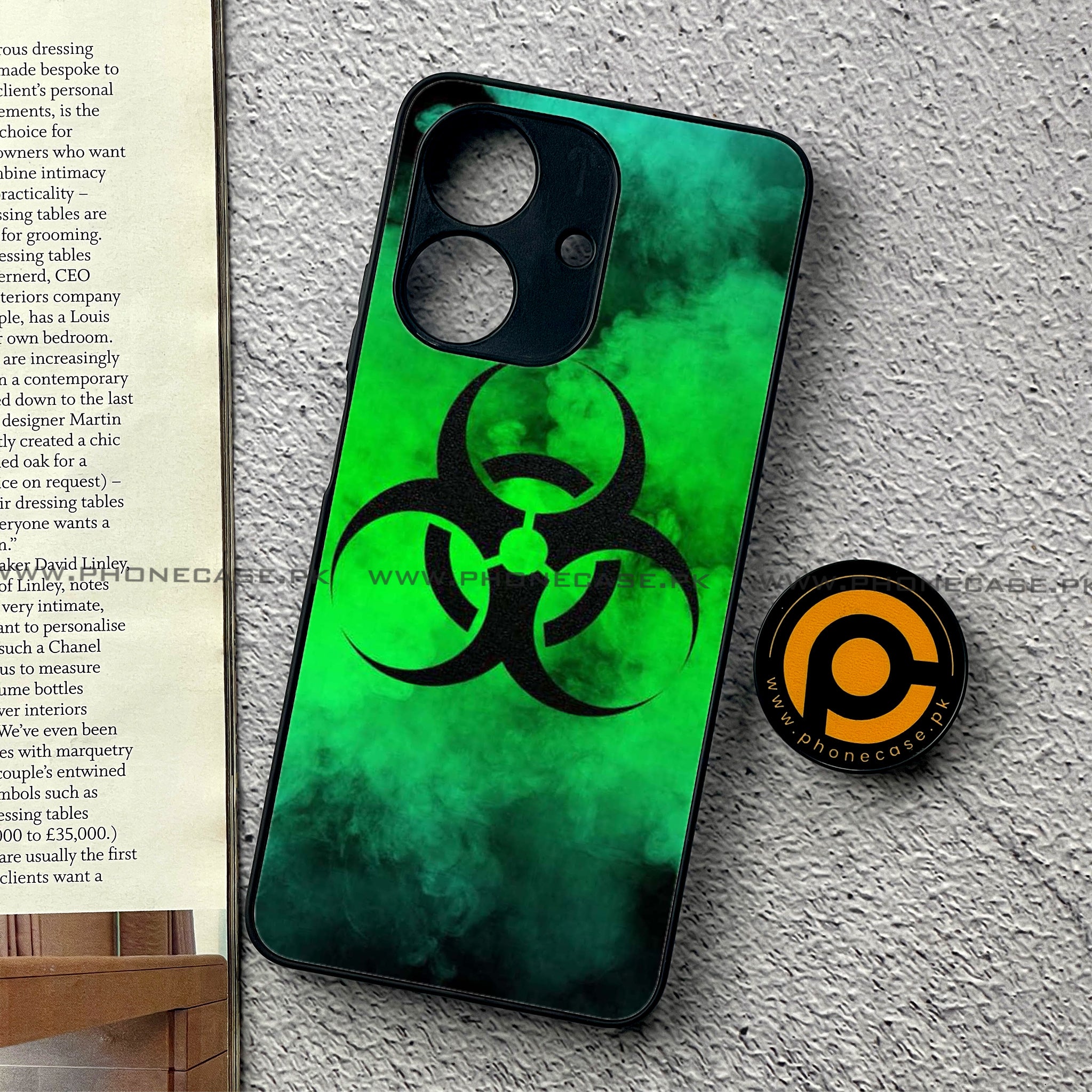 Realme Note 60 - Biohazard Sign Series - Premium Printed Glass soft Bumper shock Proof Case