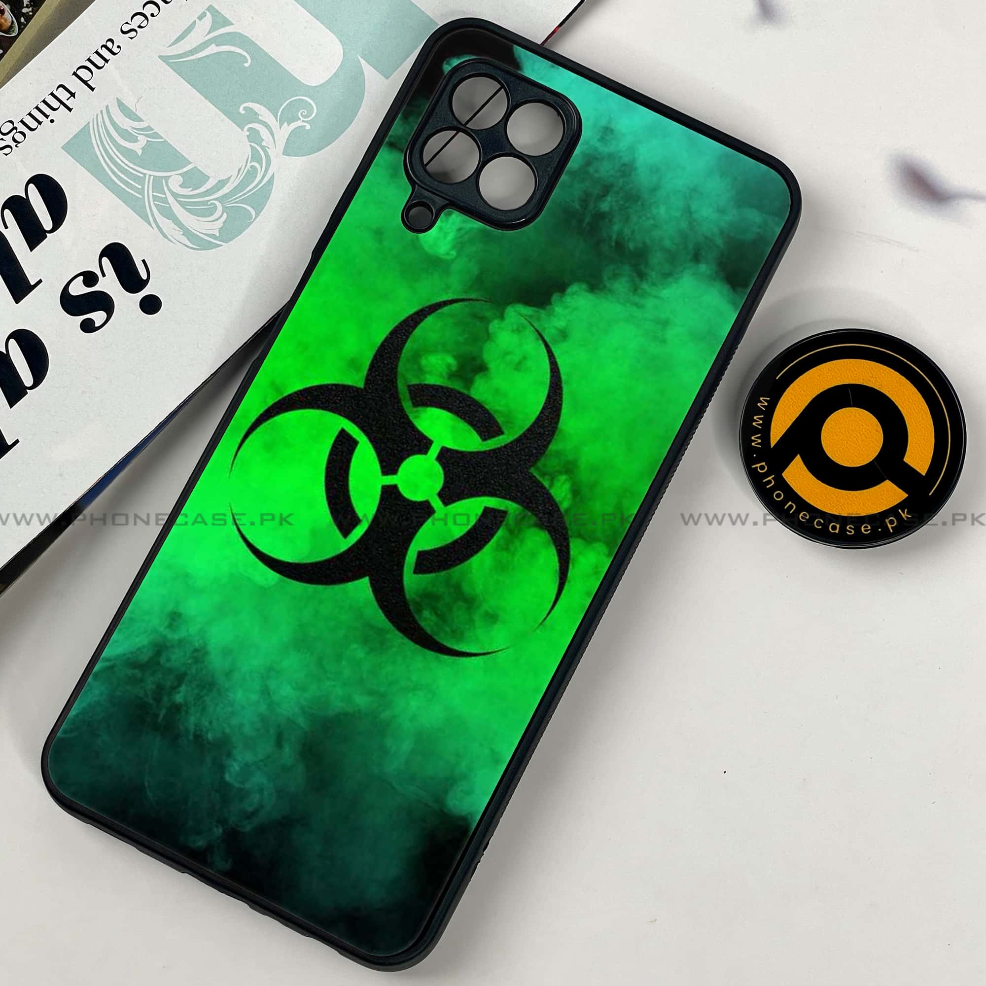 Samsung Galaxy A22 - Biohazard Sign Series - Premium Printed Glass soft Bumper shock Proof Case