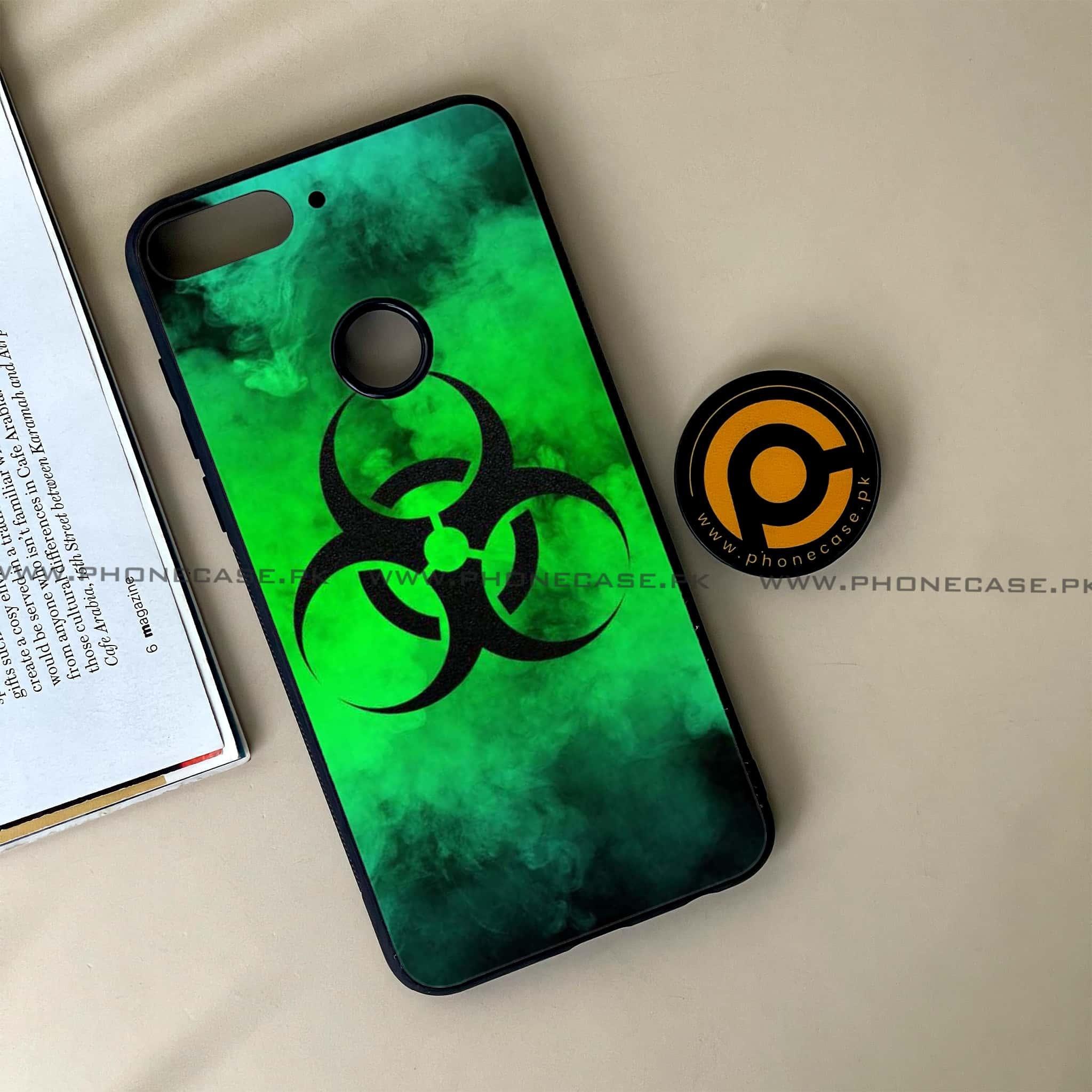 Huawei Y7 Prime (2018) - Biohazard Sign Series - Premium Printed Glass soft Bumper shock Proof Case