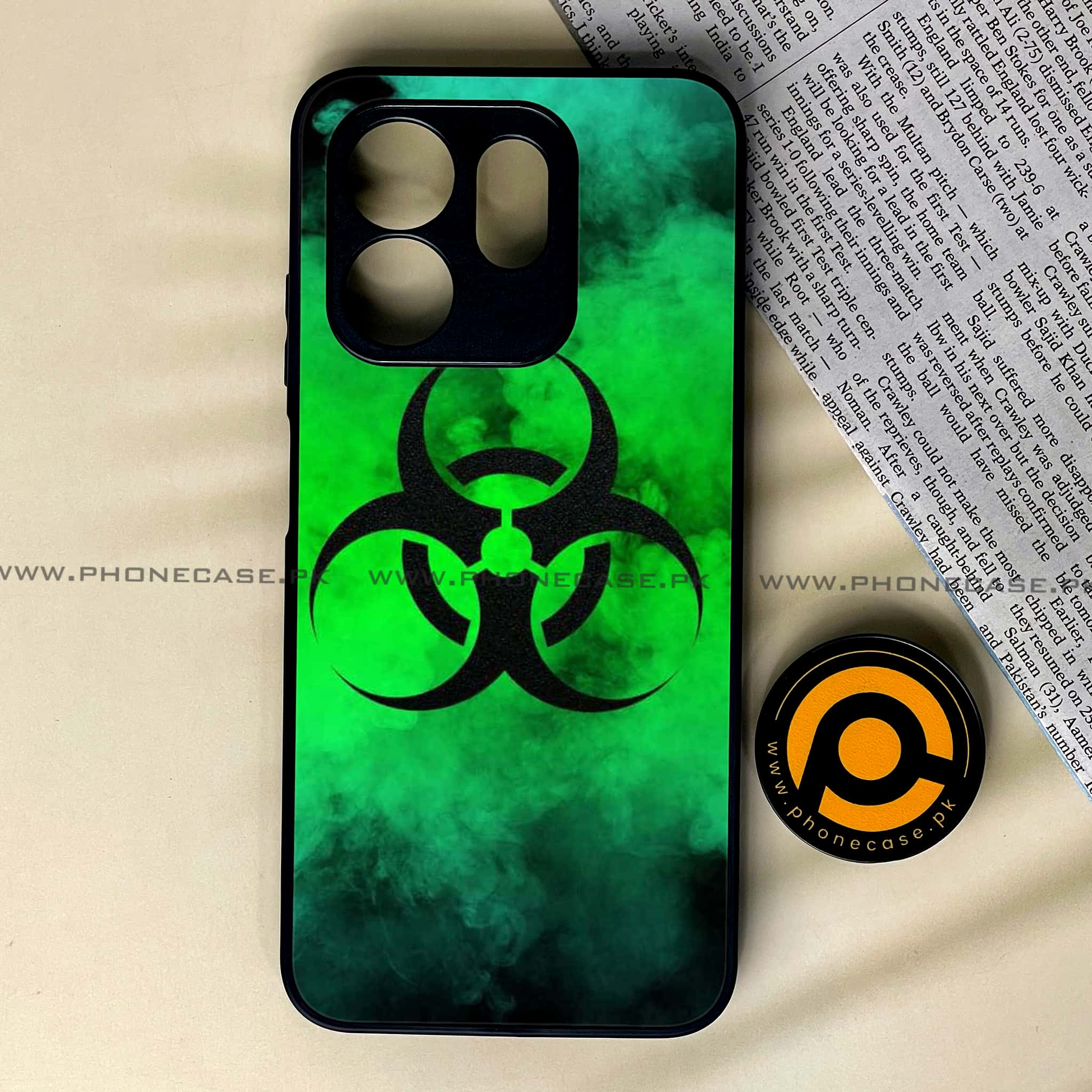 Infinix Hot 50i - Biohazard Sign Series - Premium Printed Glass soft Bumper shock Proof Case