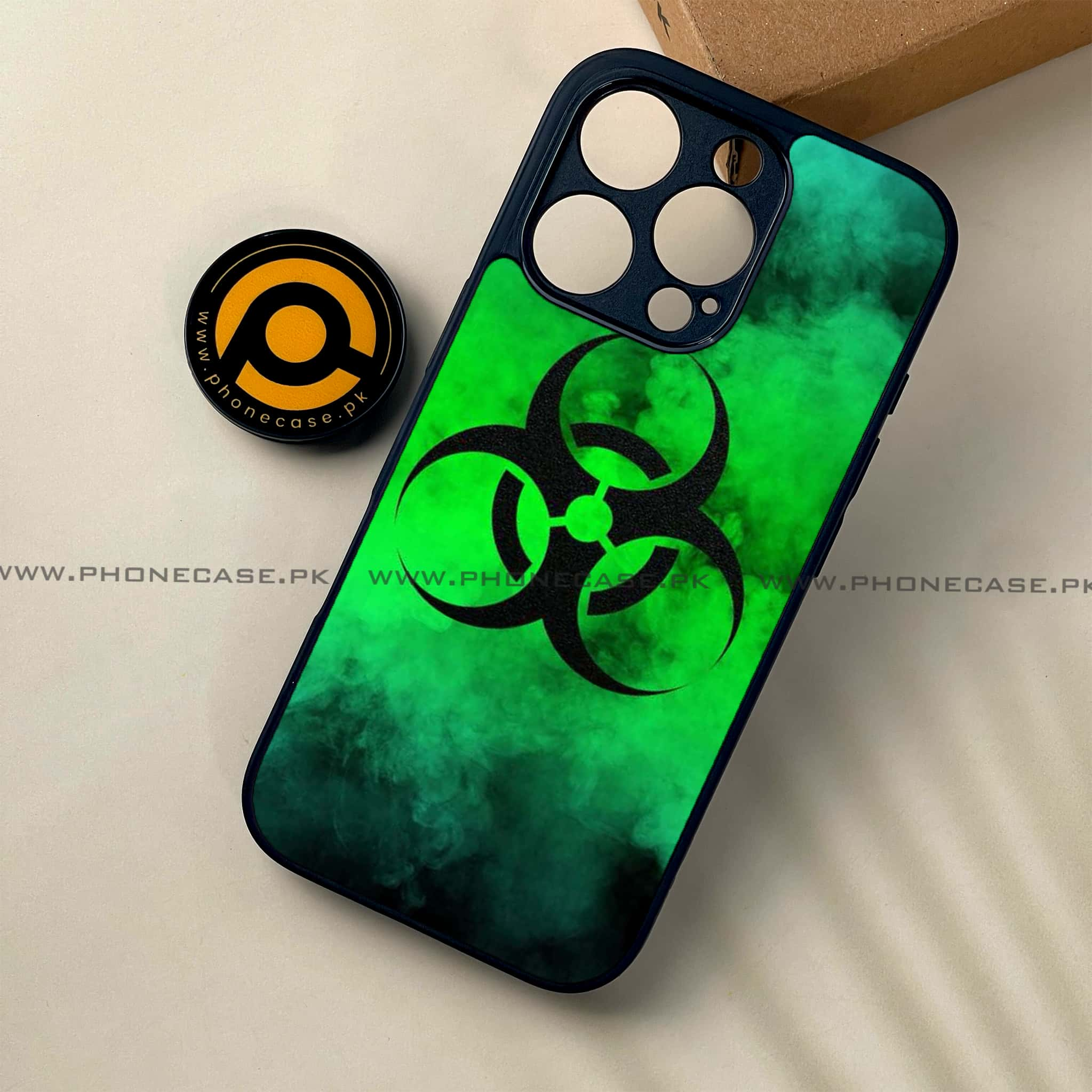 iPhone 16 Pro - Biohazard Sign Series - Premium Printed Glass soft Bumper shock Proof Case