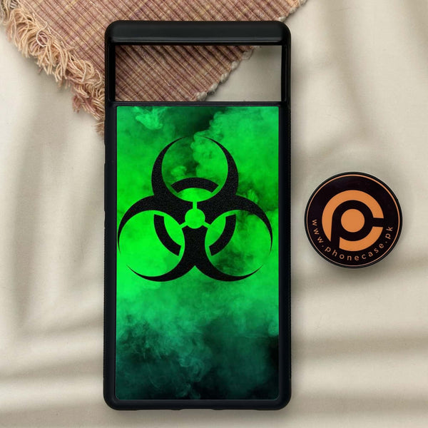 Google Pixel 6 - Biohazard Sign Design 7- Premium Metal Printed soft Bumper Shock Proof Case CS-48389