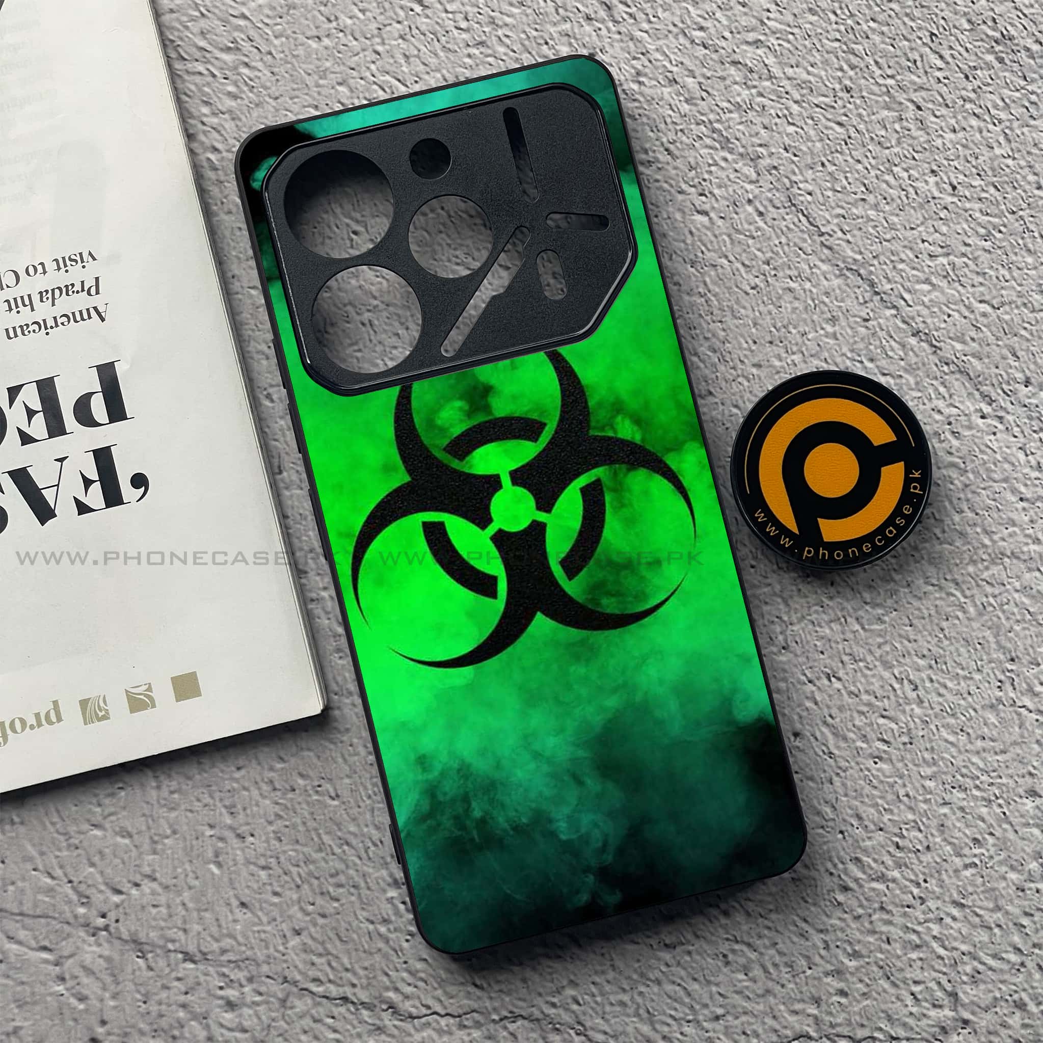 Tecno Pova 6 Pro - Biohazard Sign Series - Premium Printed Glass soft Bumper shock Proof Case