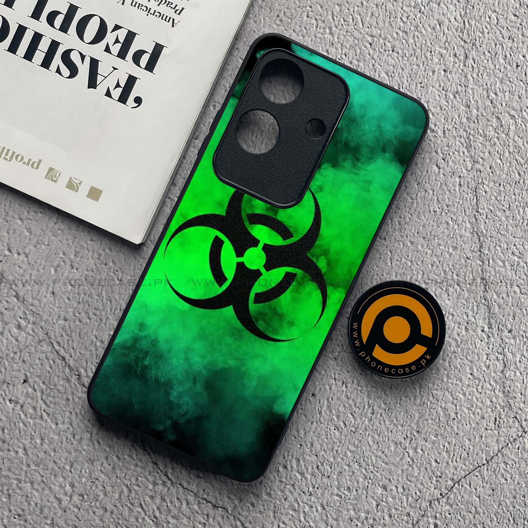 Realme Note 60x - Biohazard Sign Series - Premium Printed Glass soft Bumper shock Proof Case