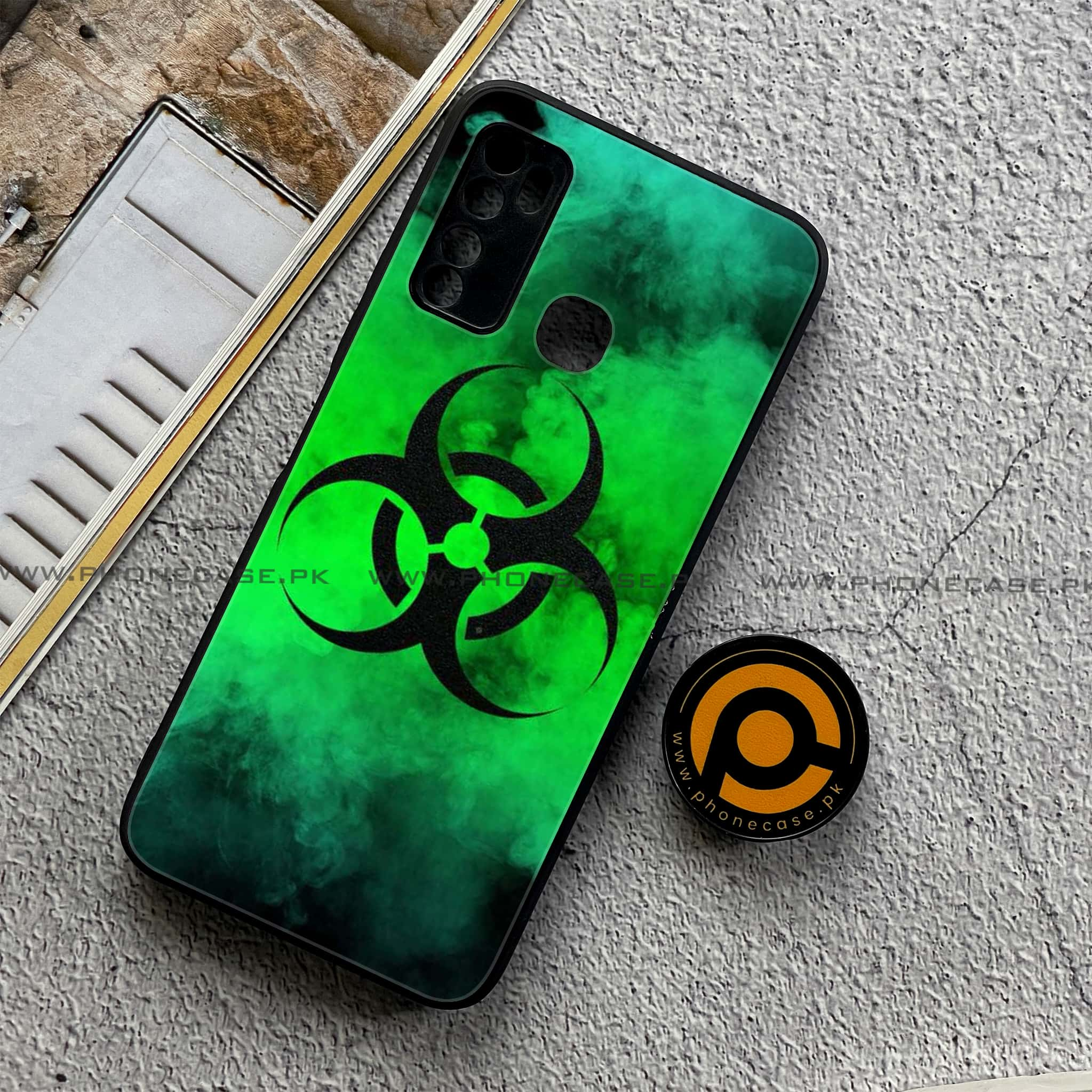 Infinix Note 7 Lite - Biohazard Sign Series - Premium Printed Metal soft Bumper shock Proof Case