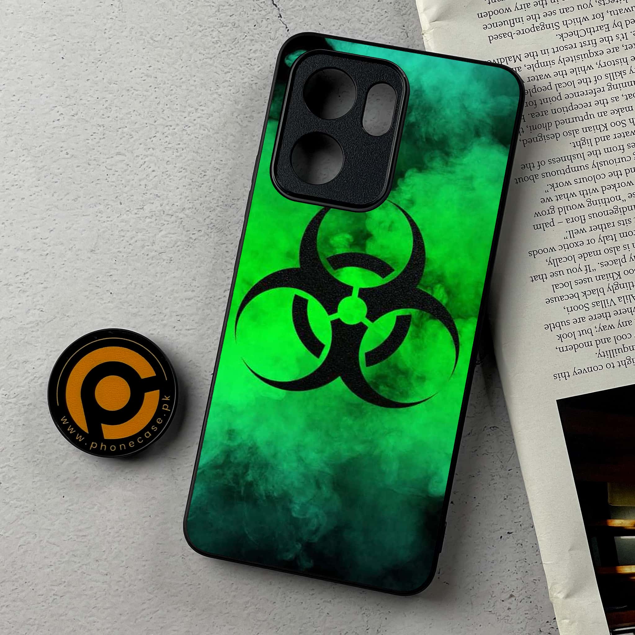 Oppo Reno 13F - Biohazard Sign Series - Premium Metal Printed Soft Bumper Shockproof Case