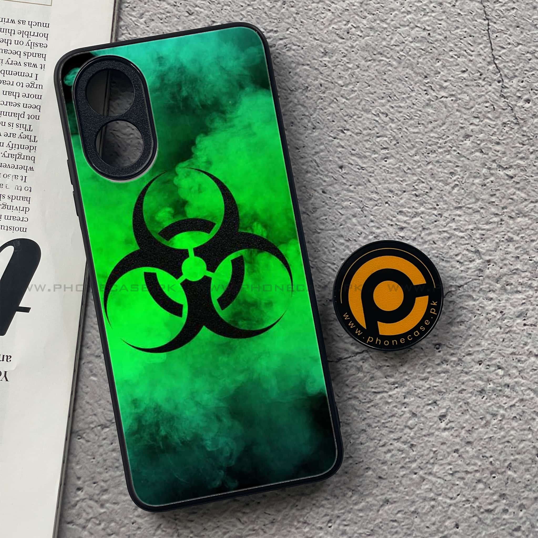 Oppo A18 4G - Biohazard Sign Series - Premium Printed Glass soft Bumper shock Proof Case
