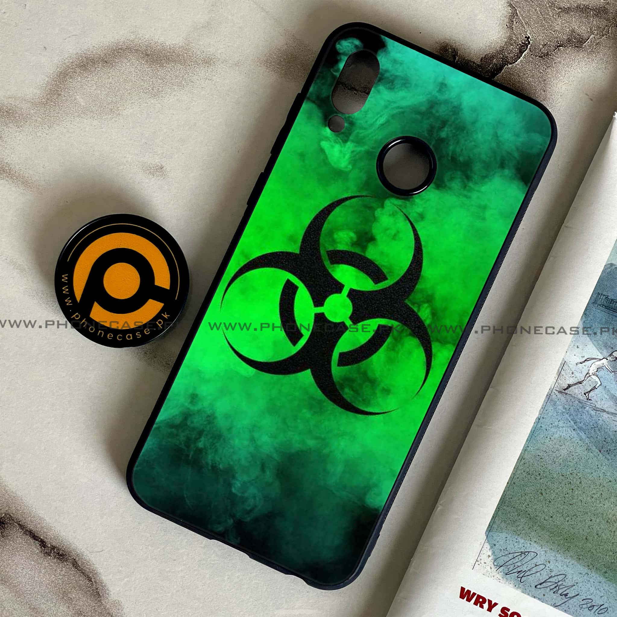 Huawei Honor Play - Biohazard Sign Series - Premium Printed Glass soft Bumper shock Proof Case