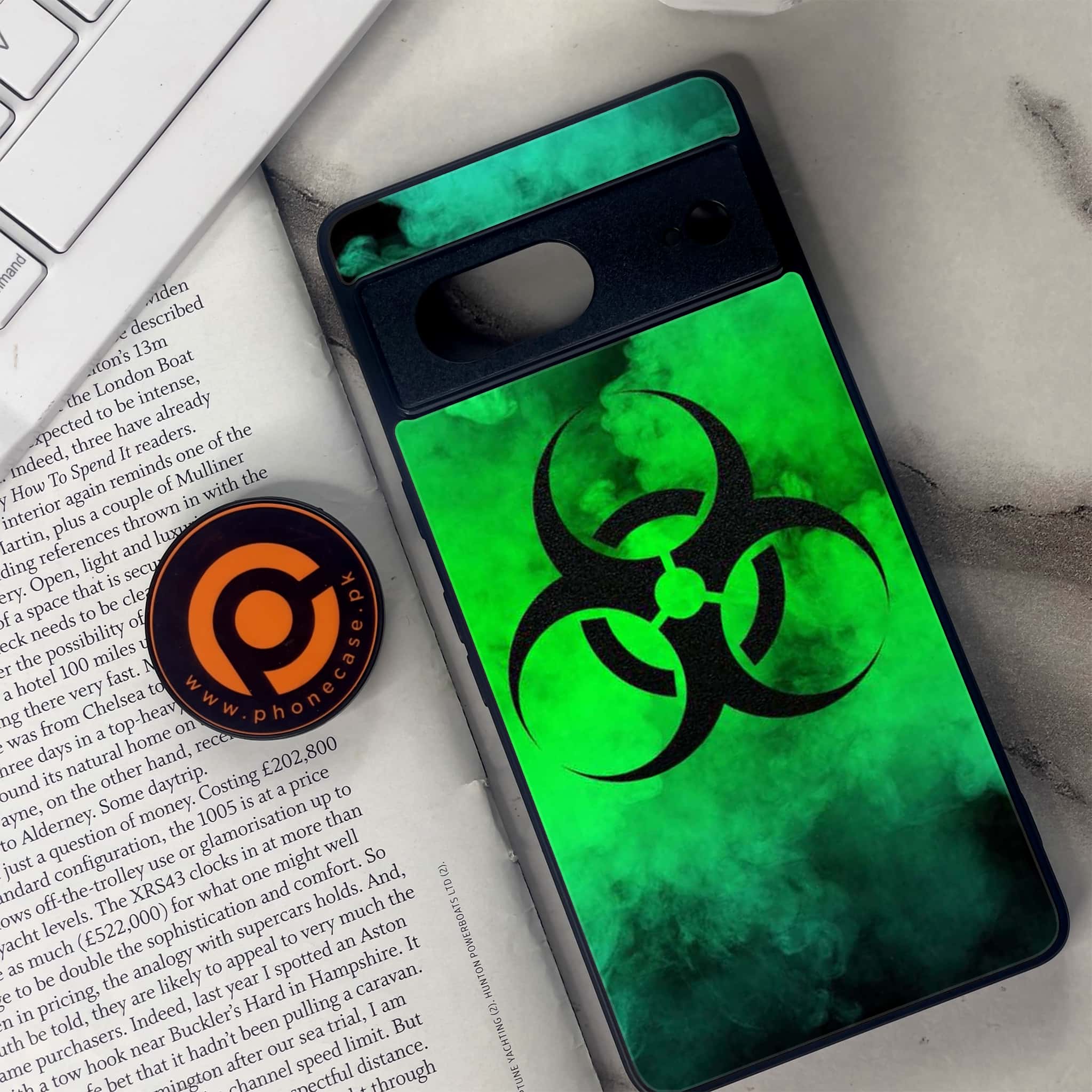 Google Pixel 7 - Biohazard Sign Series - Premium Metal Printed soft Bumper Shock Proof Case