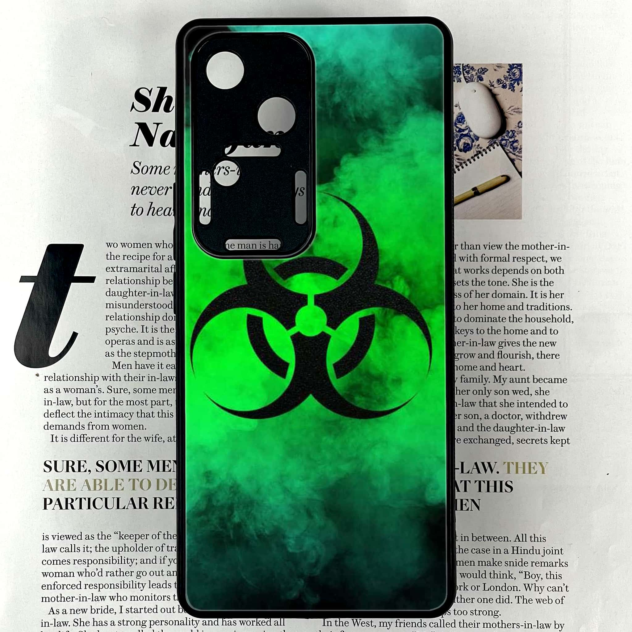 Vivo V30 - Biohazard Sign Series - Premium Printed Glass soft Bumper shock Proof Case