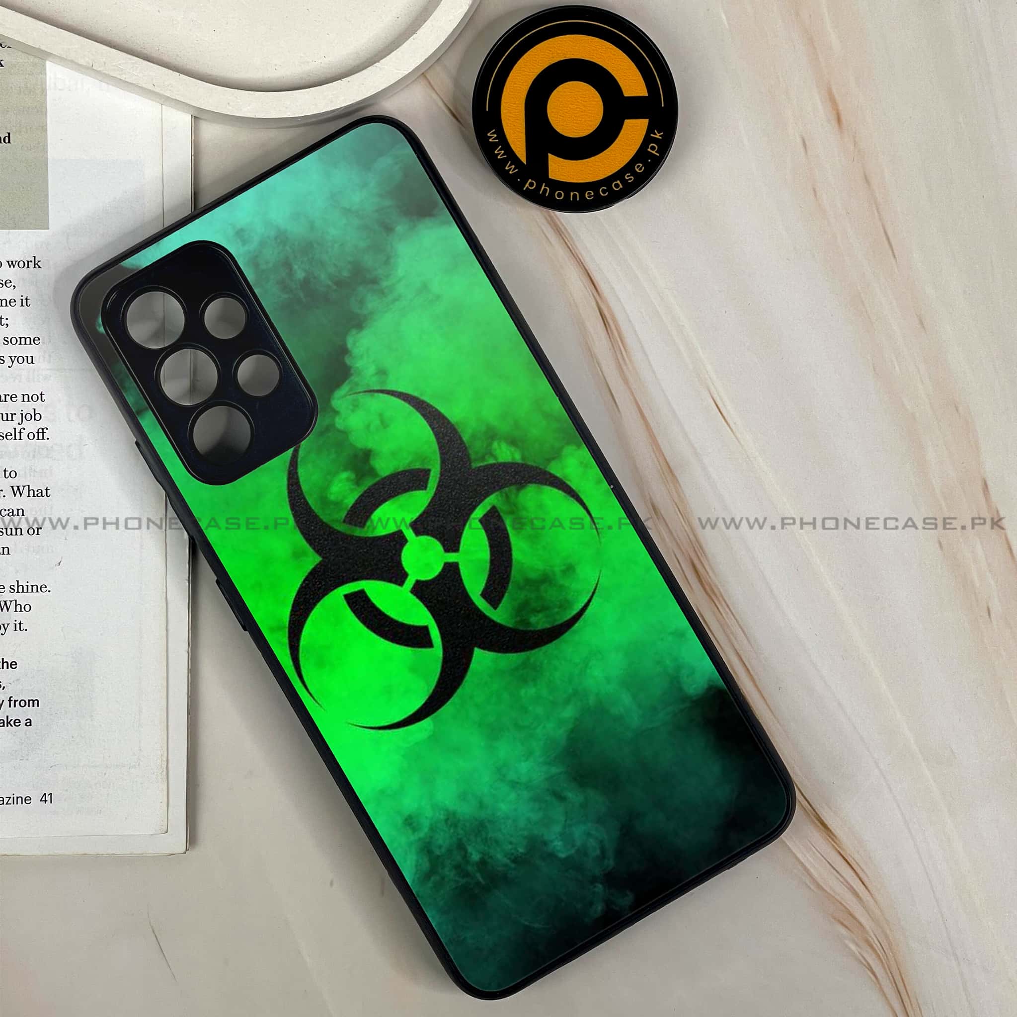 Samsung Galaxy A13-  Biohazard Sign Series - Premium Printed Glass soft Bumper shock Proof Case