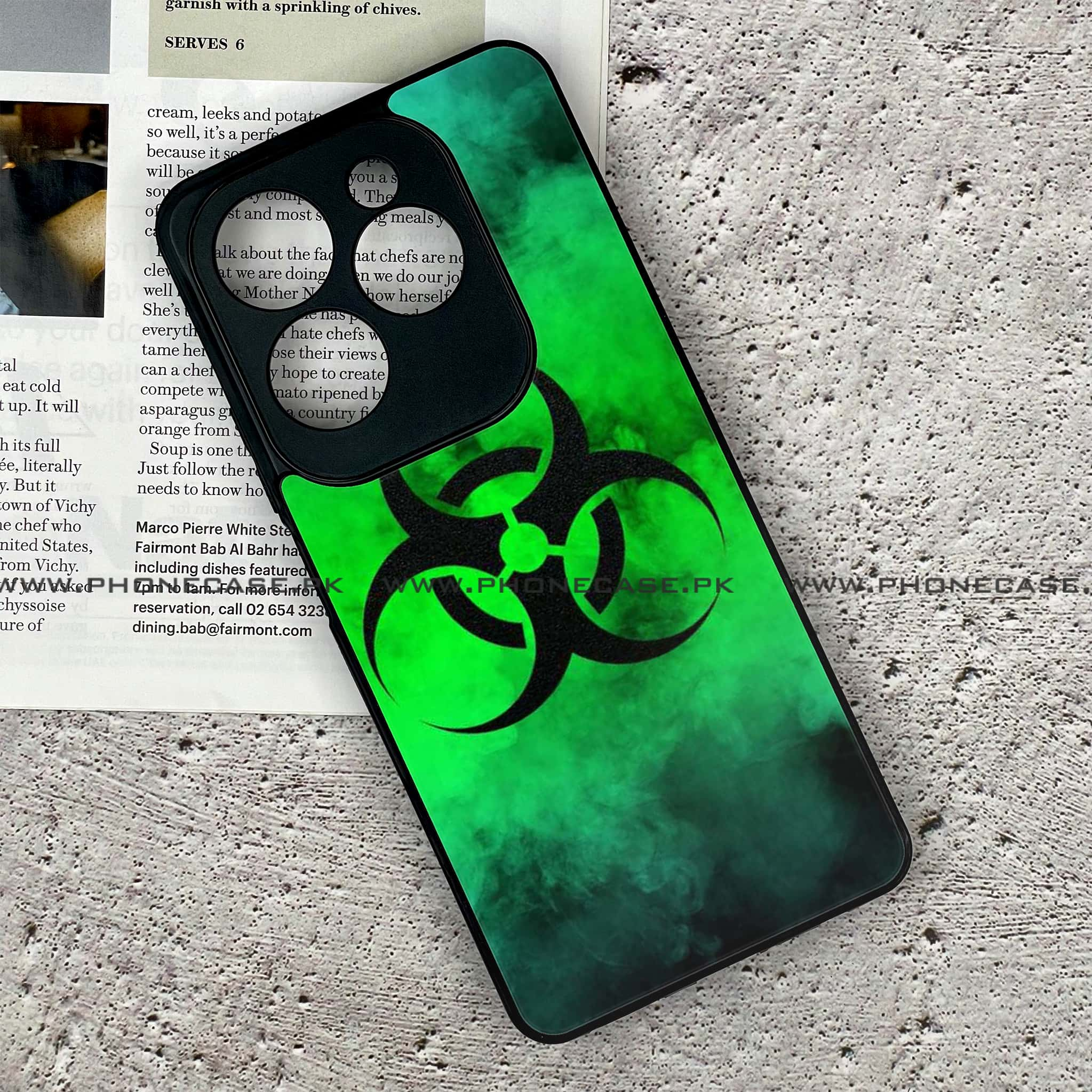 Infinix Hot 40 Pro - Biohazard Sign Series - Premium Printed Glass soft Bumper shock Proof Case