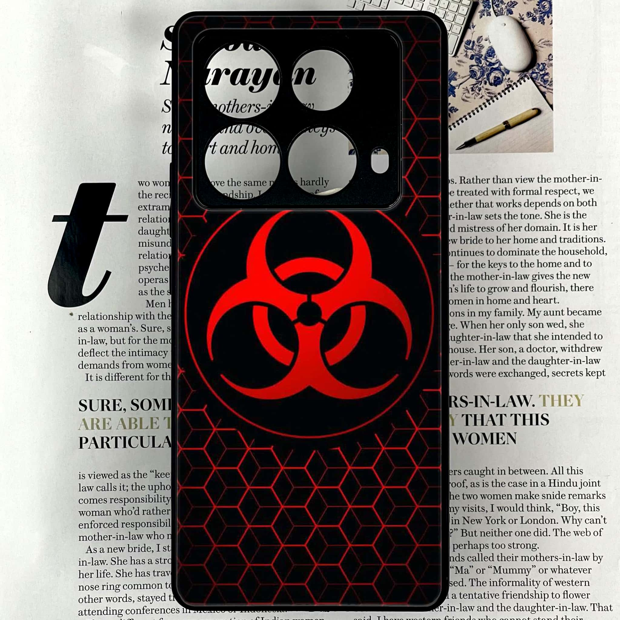 Infinix Note 40 4G - Biohazard Sign Series - Premium Printed Glass soft Bumper shock Proof Case