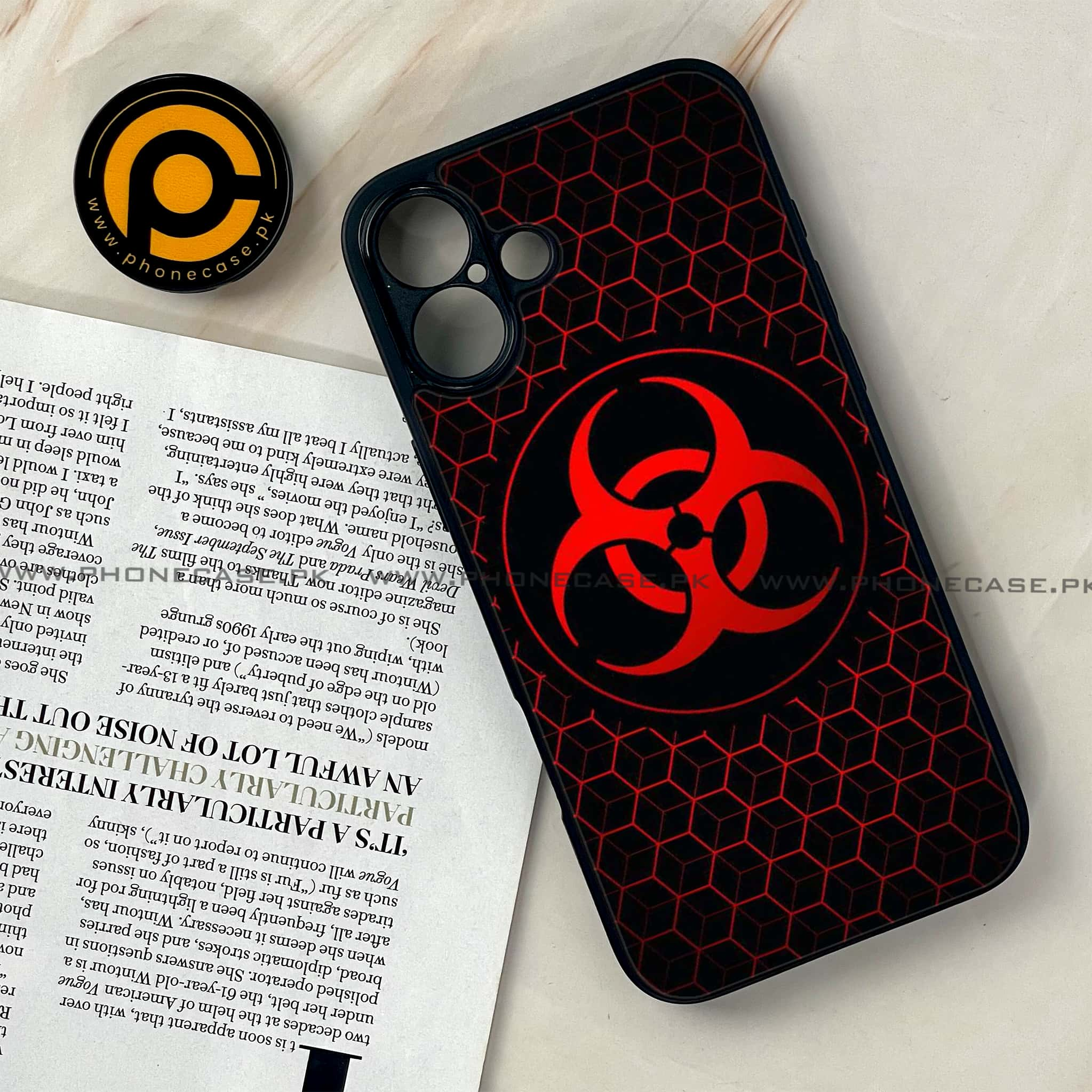 iPhone 16 Plus - Biohazard Sign Series - Premium Printed Glass soft Bumper shock Proof Case