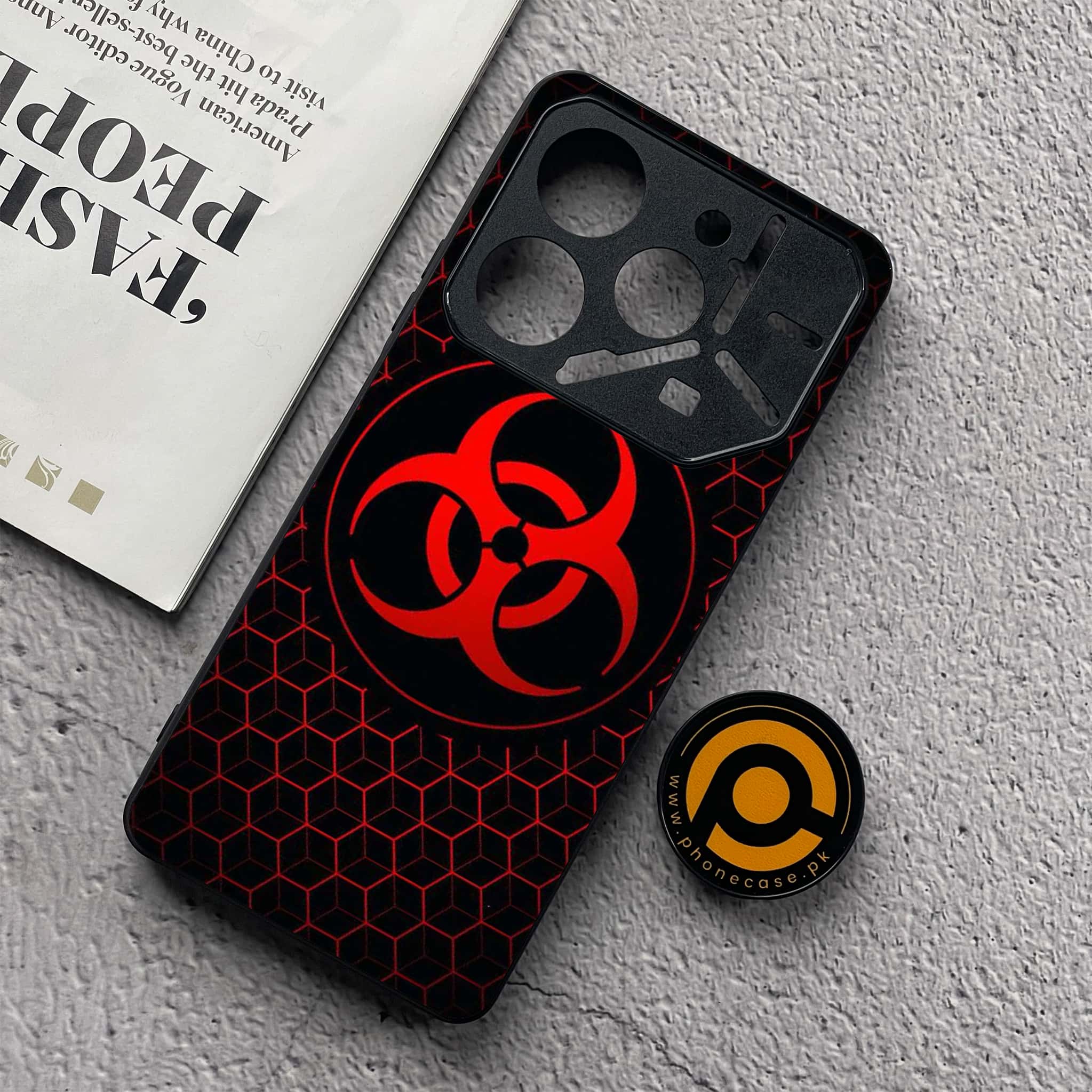 Tecno Pova 6 Neo - Biohazard Sign Series - Premium Metal  Printed soft Bumper shock Proof Case