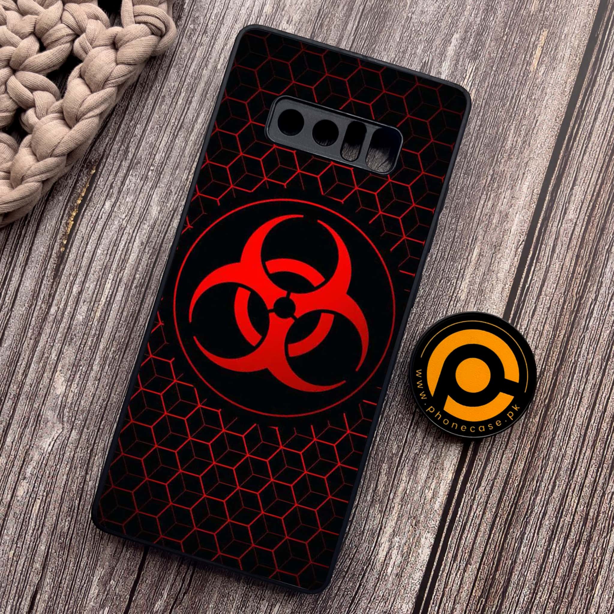 Samsung Galaxy Note 8 - Biohazard Sign Series - Premium Metal Printed soft Bumper shock Proof Case