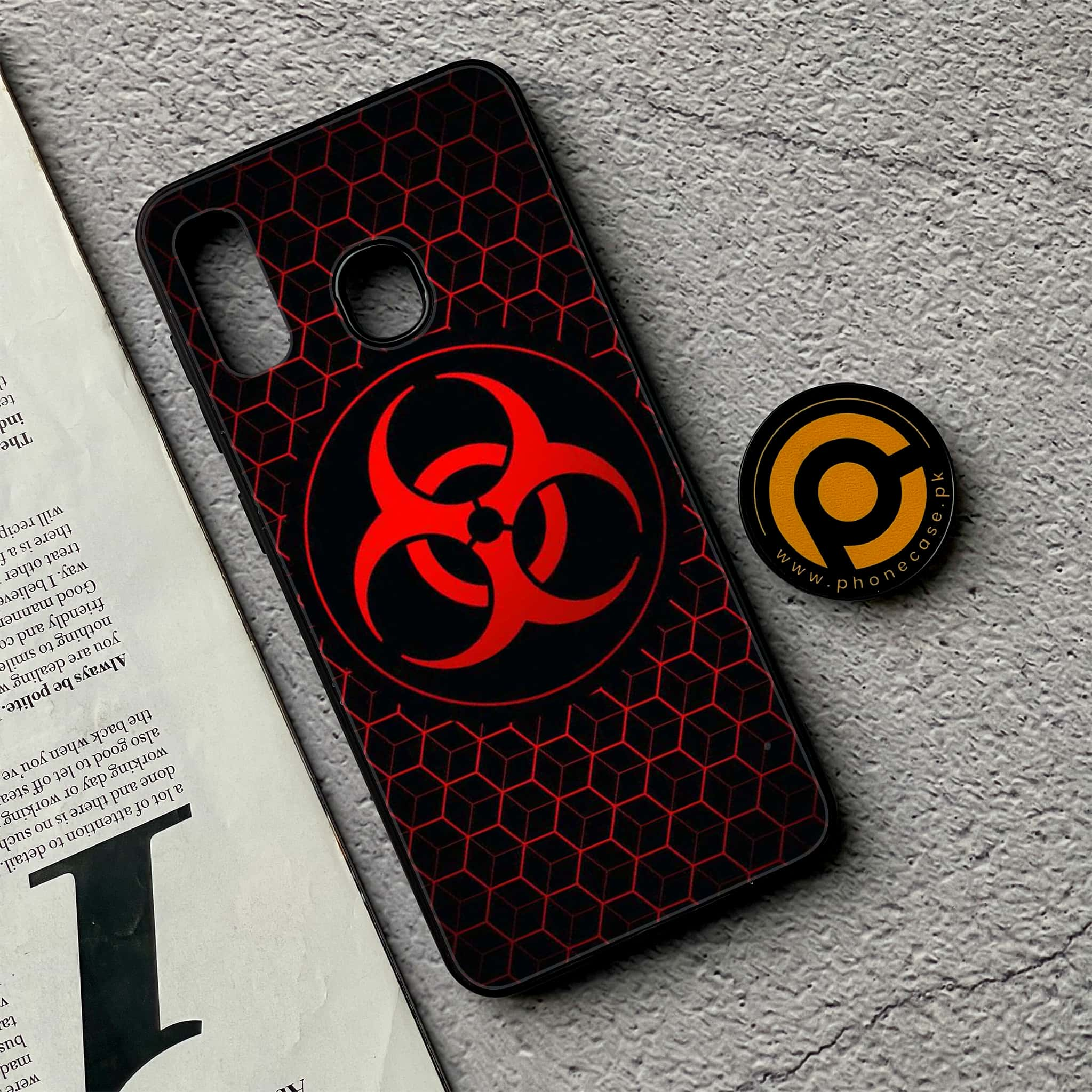 Galaxy A20/A30 - Biohazard Sign Series - Premium Printed Glass soft Bumper shock Proof Case