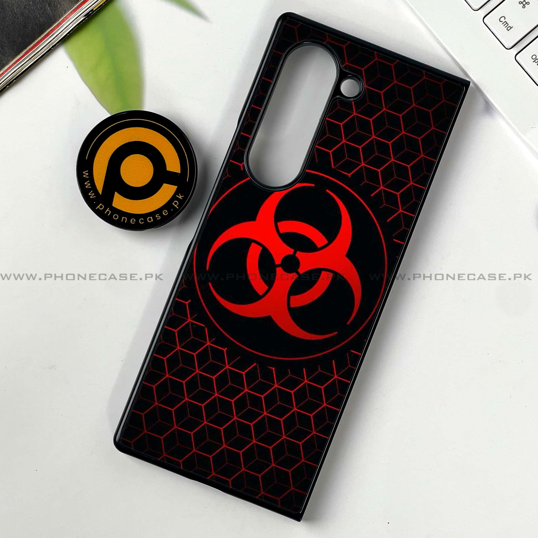 Samsung Galaxy Z Fold 6 - Biohazard Sign Series - Premium Printed Metal soft Bumper shock Proof Case