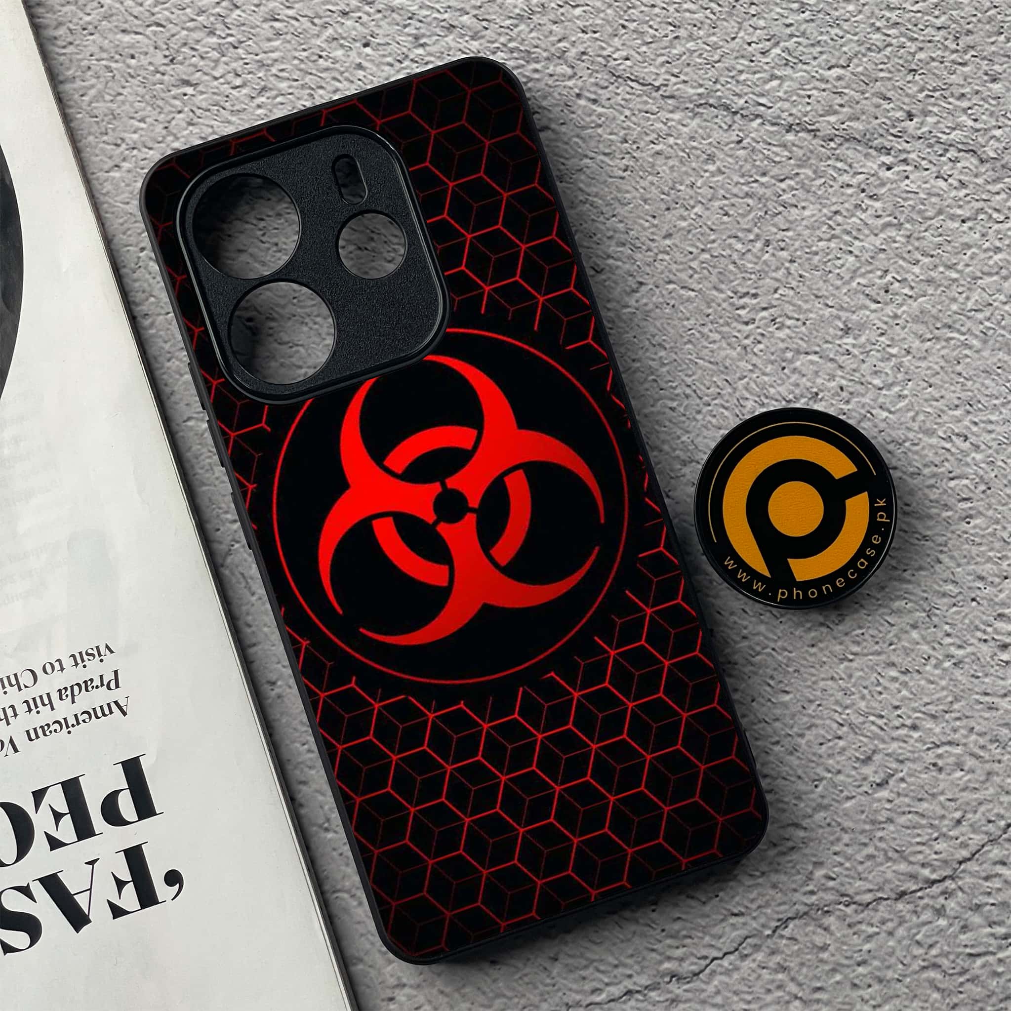 Xiaomi Redmi Note 14 - Biohazard Sign Series - Premium Printed Glass soft Bumper shock Proof Case
