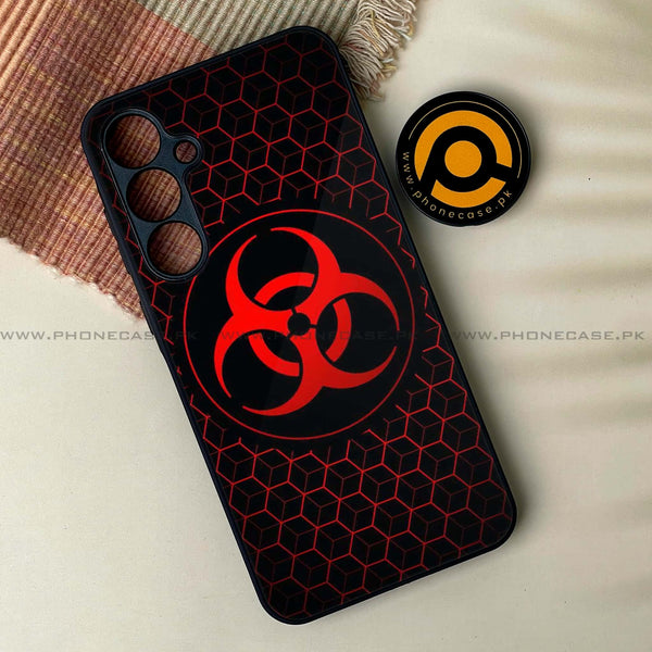 Galaxy A35 5G - Biohazard Sign Design 8 - Premium Printed Glass soft Bumper shock Proof Case CS-13648