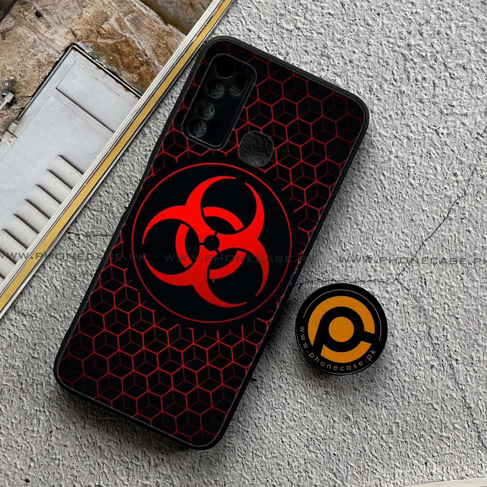 Infinix Note 7 Lite - Biohazard Sign Series - Premium Printed Metal soft Bumper shock Proof Case