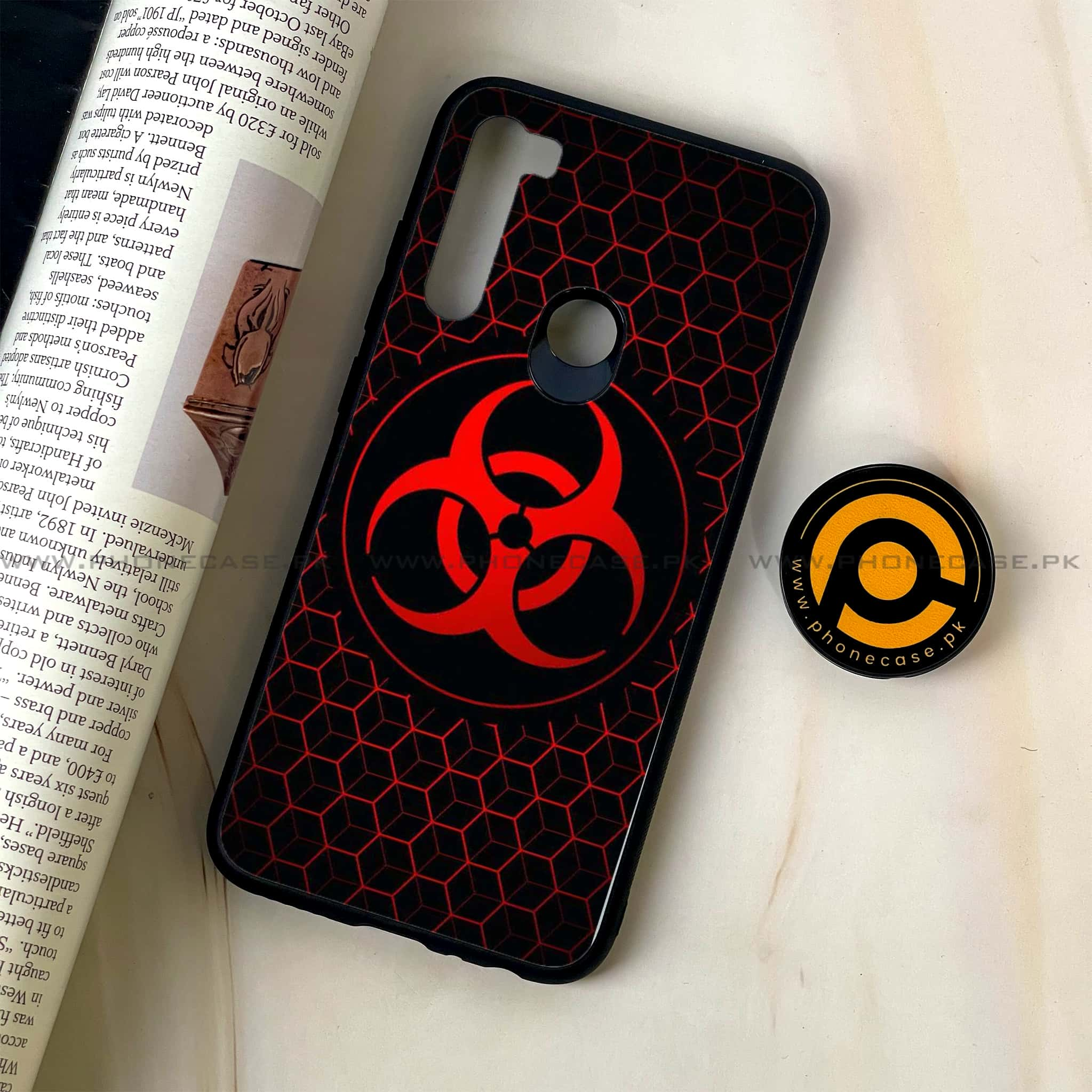 Redmi Note 8 - Biohazard Sign Series - Premium Printed Glass soft Bumper shock Proof Case