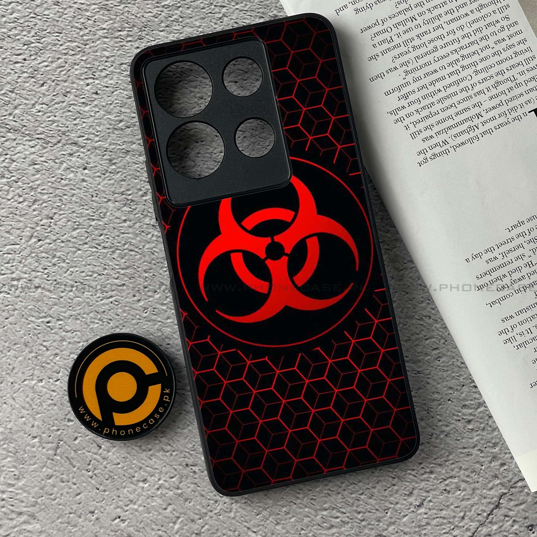 Infinix Note 30 - Biohazard Sign Series - Premium Printed Glass soft Bumper shock Proof Case