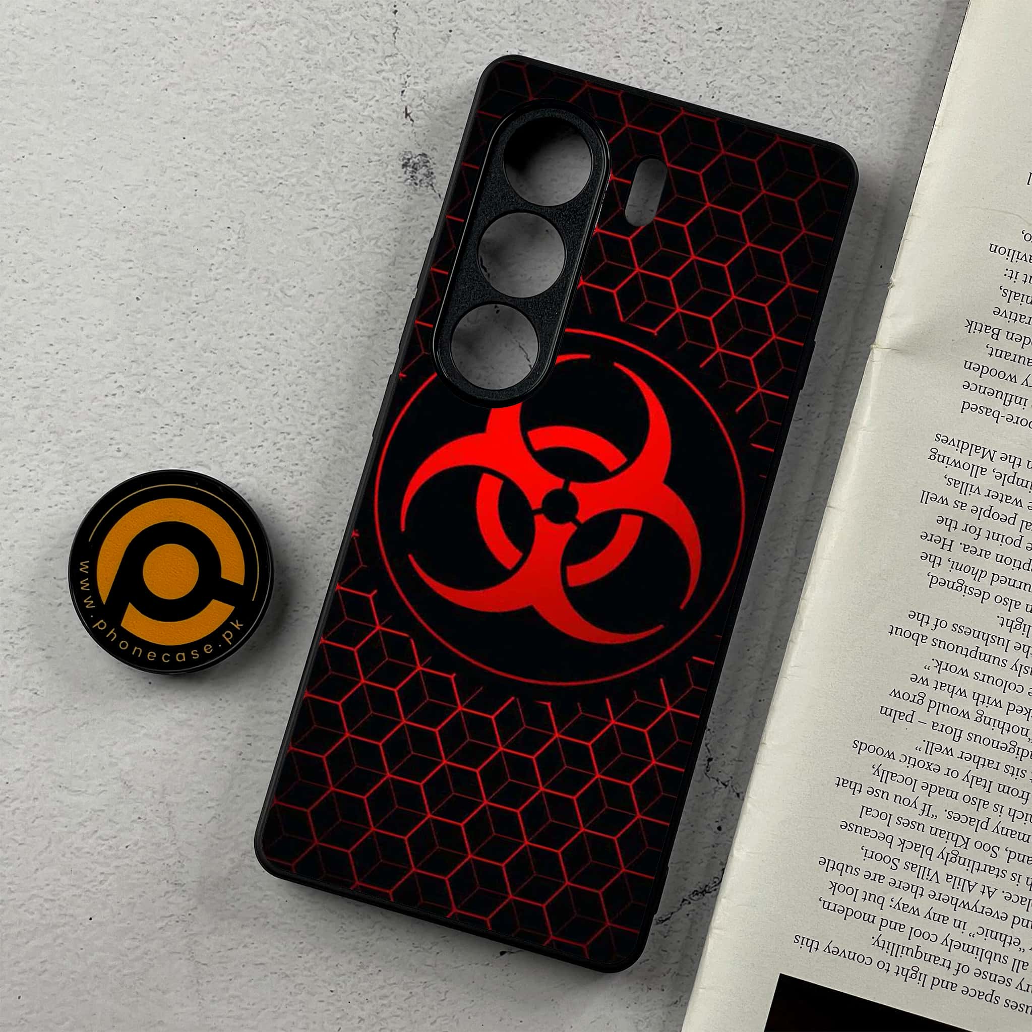 Tecno Camon 40 - Biohazard Sign Series - Premium Metal Printed Soft Bumper Shockproof Case