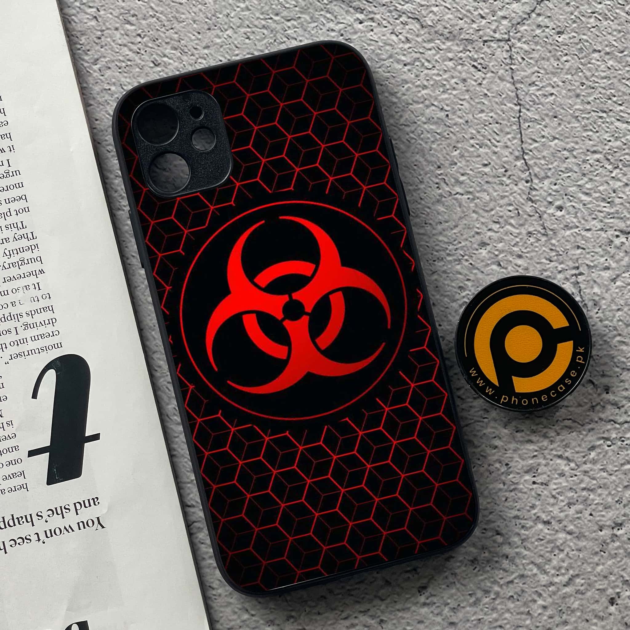 iPhone 11  Biohazard Sign  Premium Printed Glass soft Bumper shock Proof Case