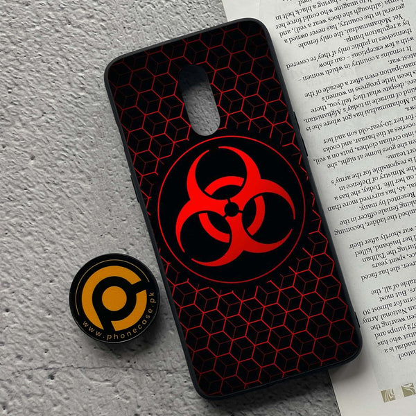 OnePlus 7 - Biohazard Sign Design 8- Premium Metal Printed soft Bumper Shock Proof Case CS-46575