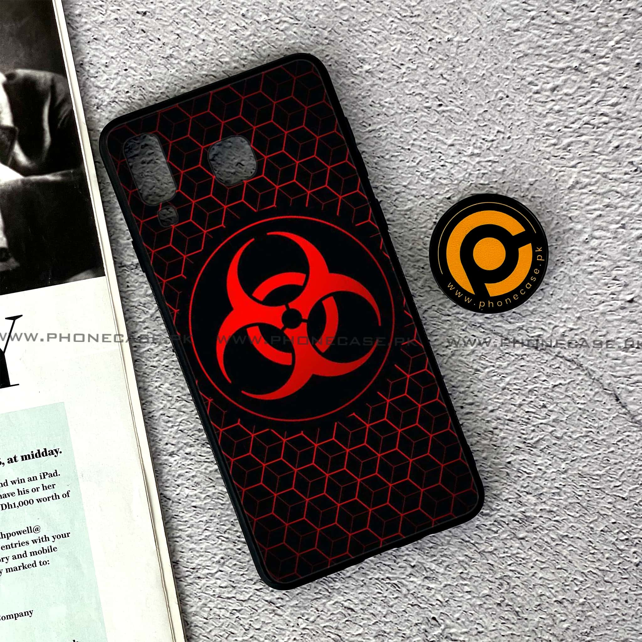 Samsung Galaxy A8 Star(A9 Star) - Biohazard Sign Series - Premium Printed Glass soft Bumper shock Proof Case