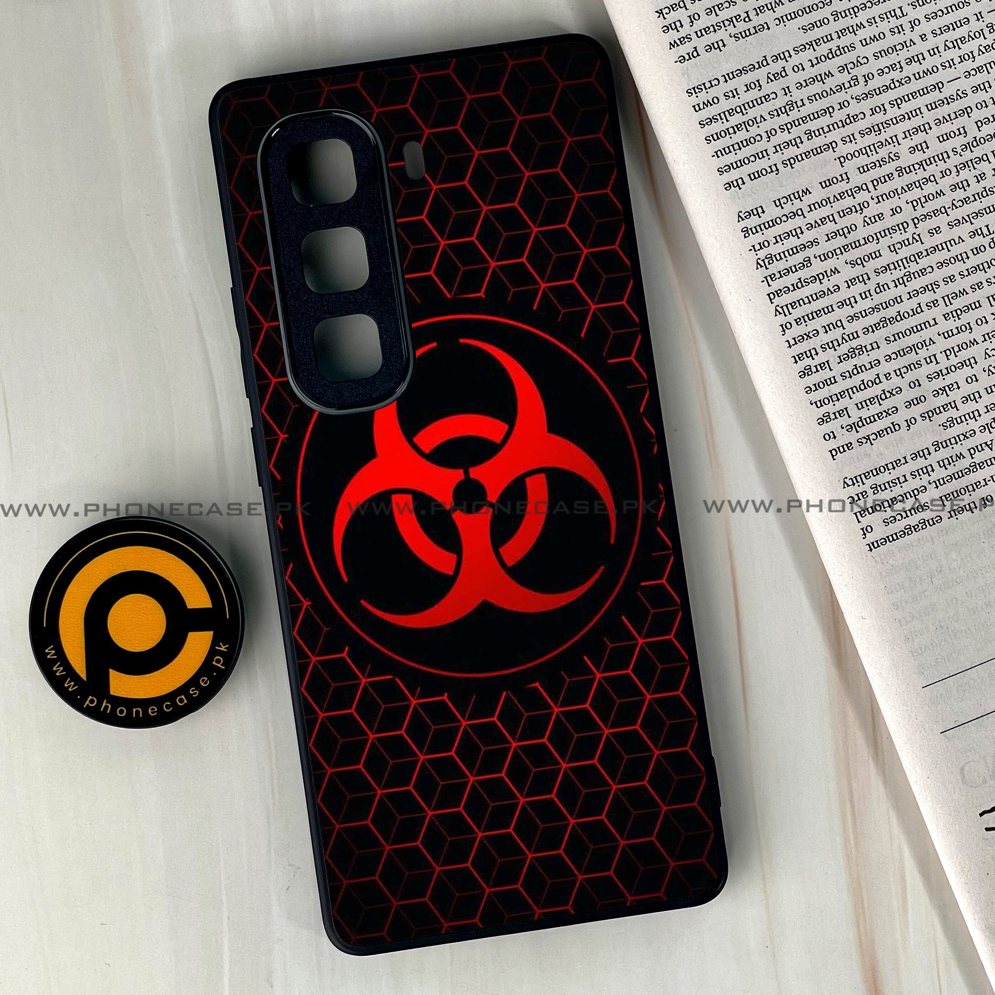 Infinix Hot 60 Pro Plus -  Biohazard Sign Series - Premium Metal Printed soft Bumper shock Proof Case