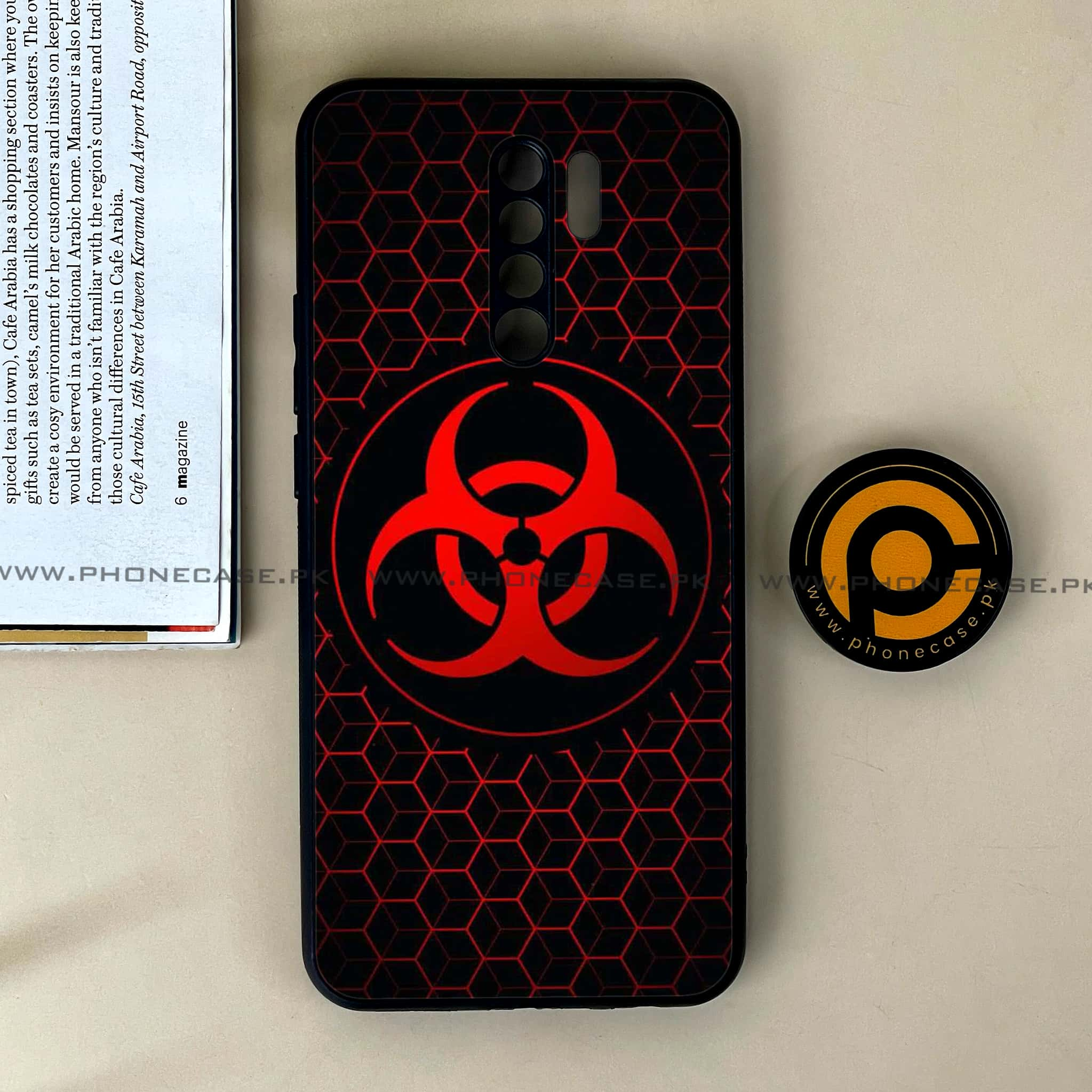 Xiaomi Redmi 9 - Biohazard Sign Series - Premium Printed Glass soft Bumper shock Proof Case